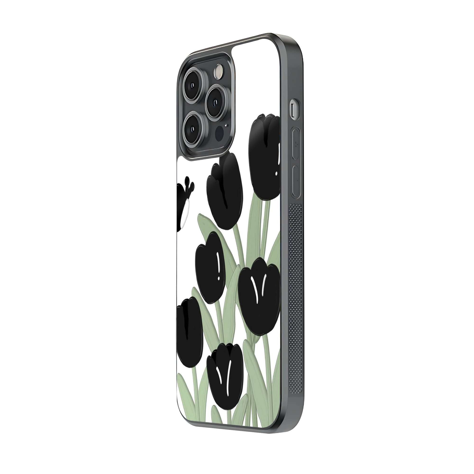 Midnight Tulips Glass Case