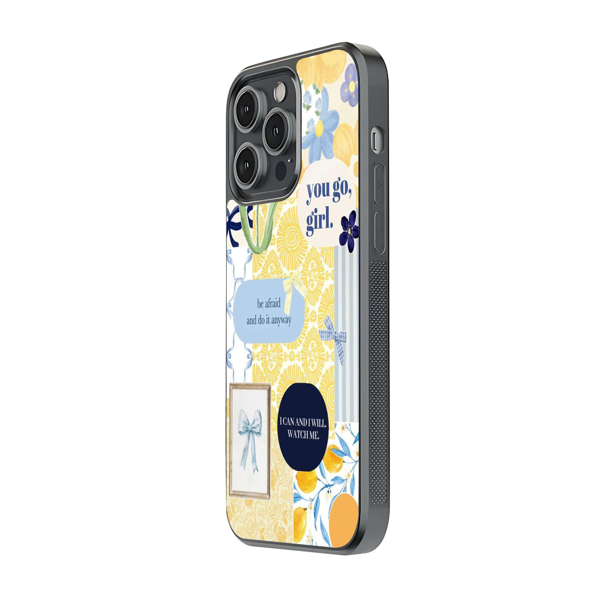 Blue Bow Dreams Glass Case