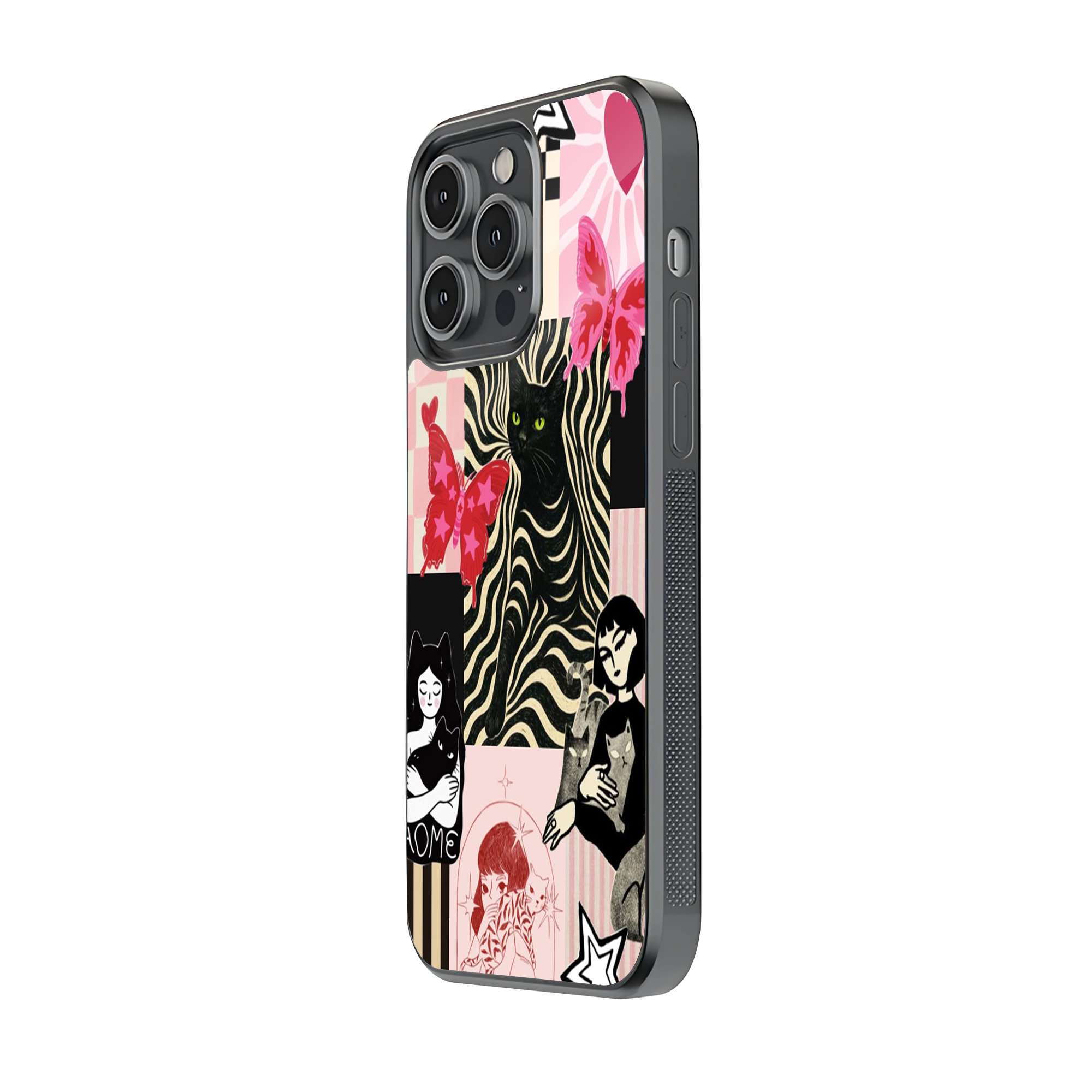 Black Cat Magic Glass Case