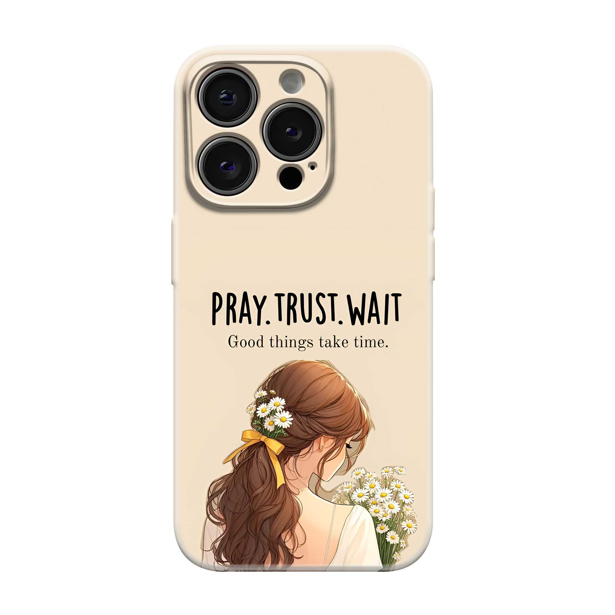 Pray Trust Wait Glossy Hard Case