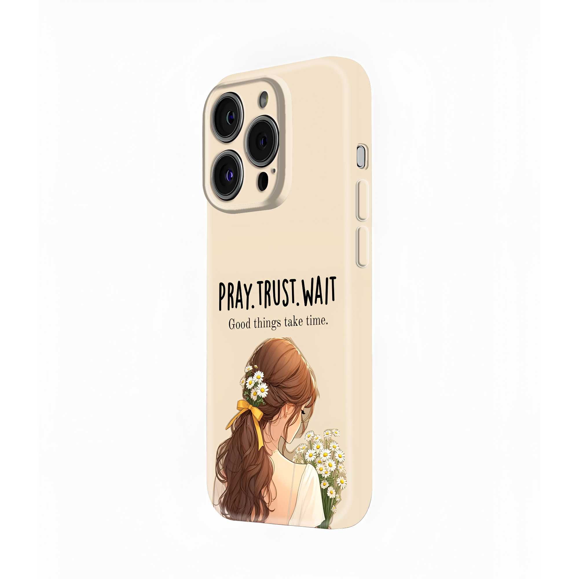 Pray Trust Wait Glossy Hard Case
