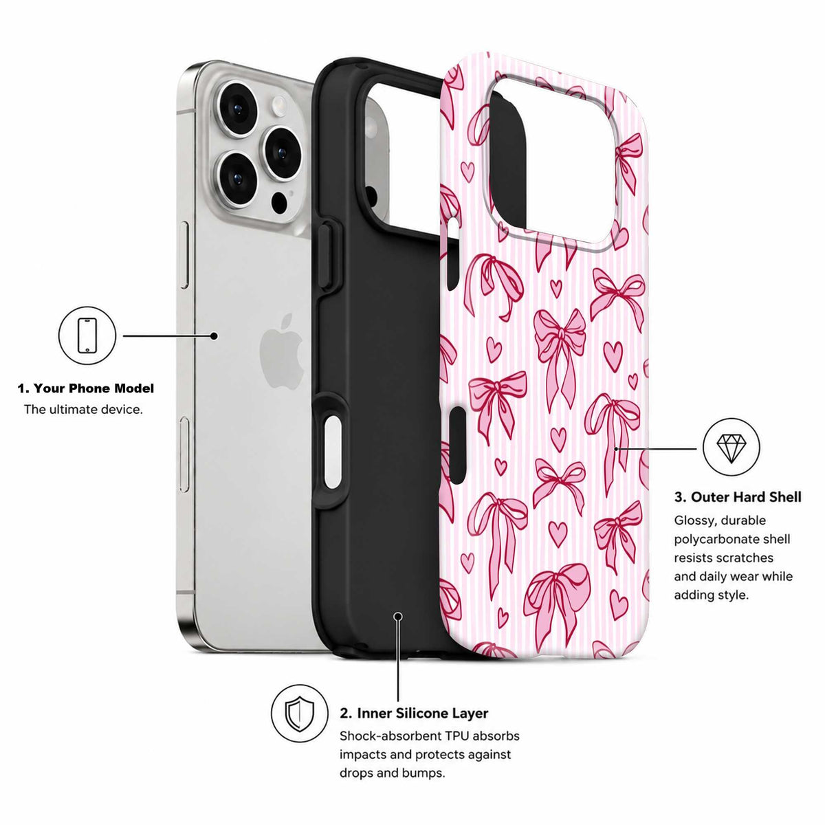 Pretty Bows Dual Guard Case