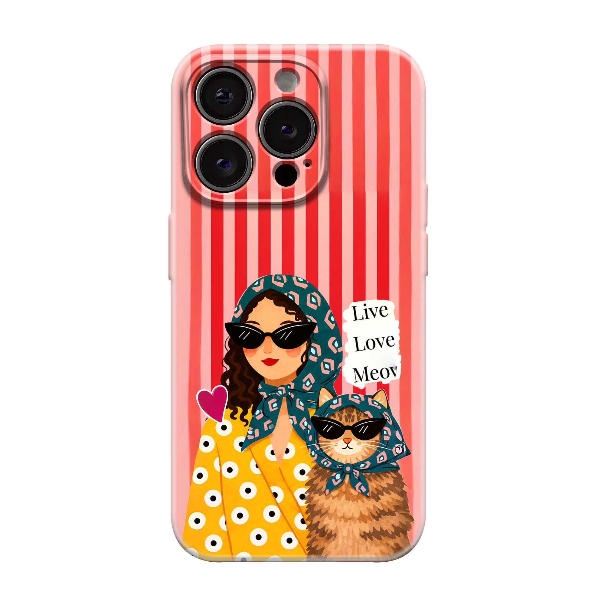Retro Meow Vibes Glossy Hard Case