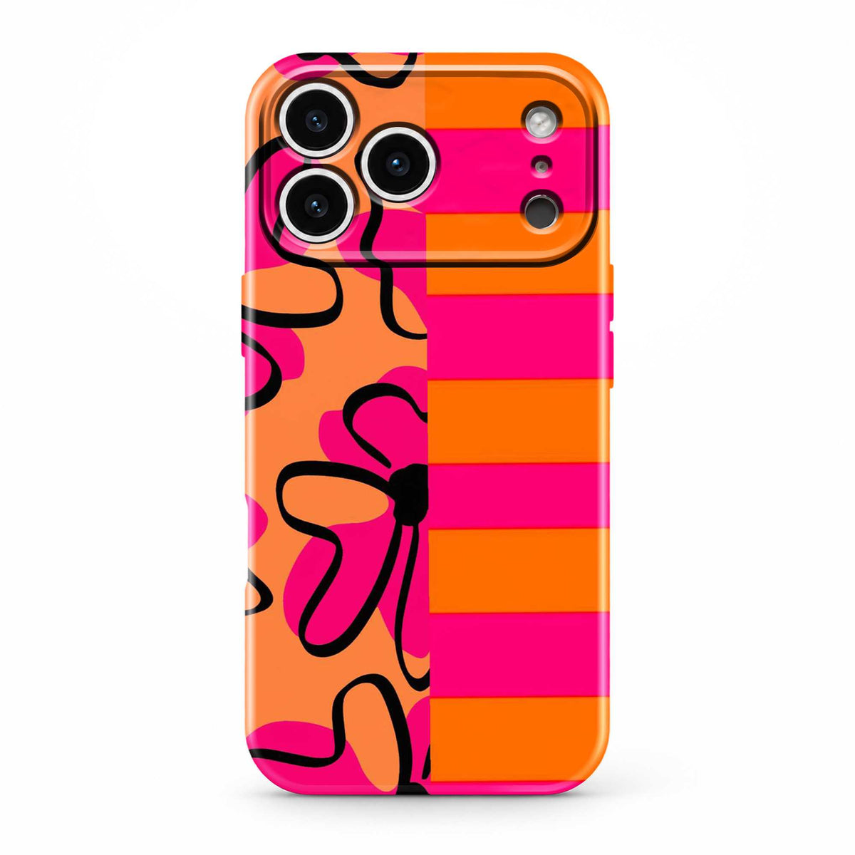 Retro Bloom Orange Glossy Hard Case