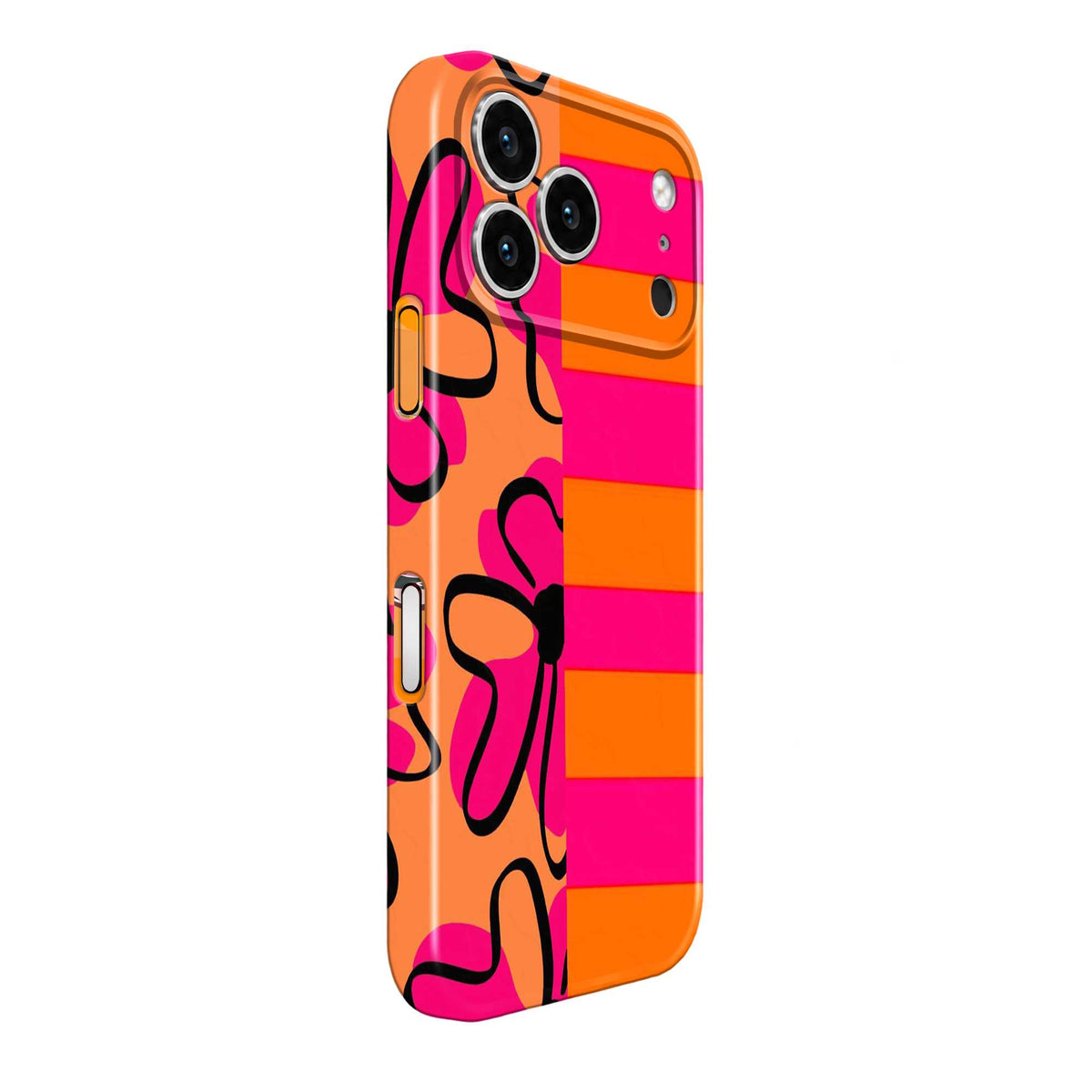 Retro Bloom Orange Glossy Hard Case