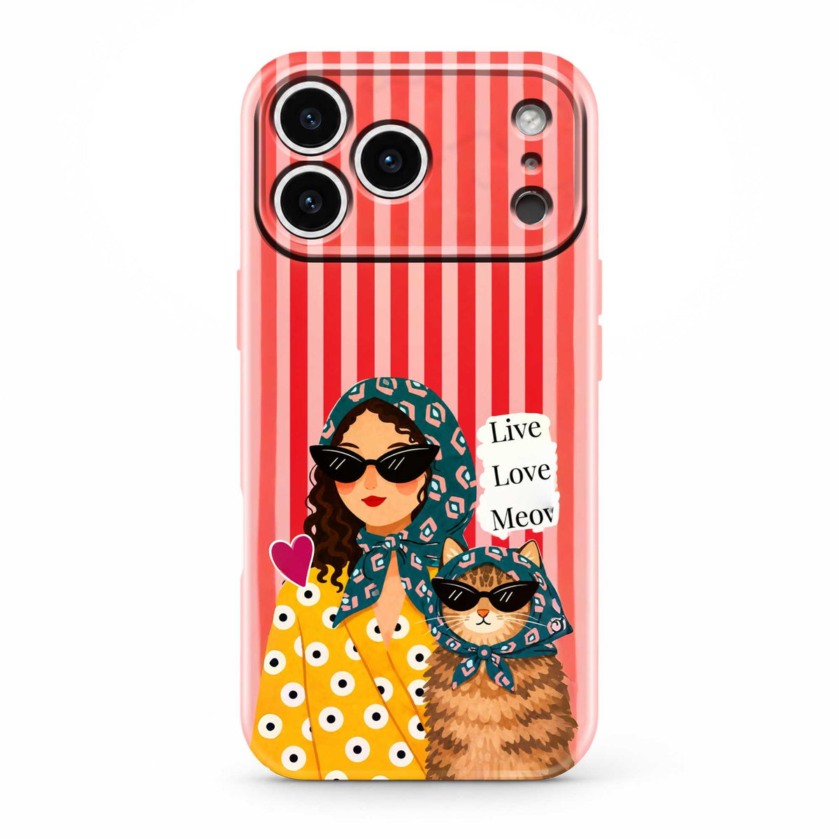 Retro Meow Vibes Glossy Hard Case