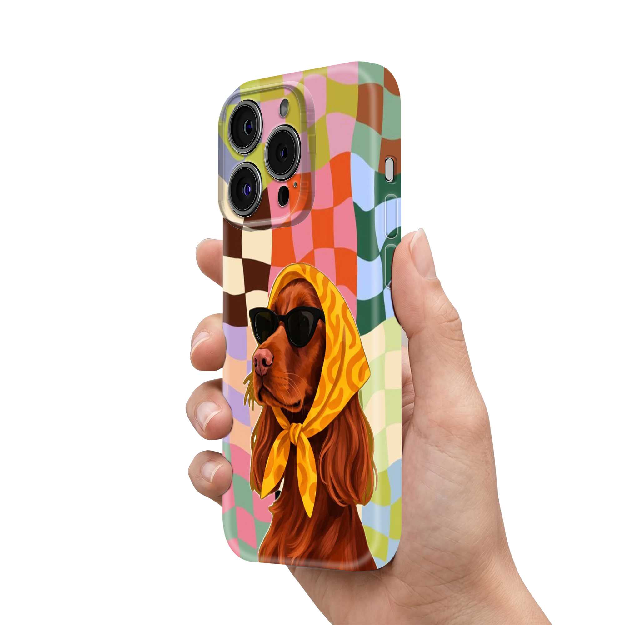 Retro Pup Vibes Glossy Hard Case