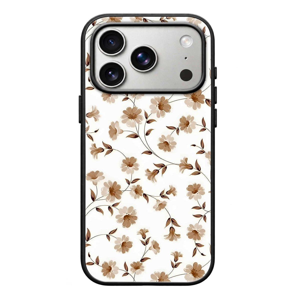 Sepia Vine Floral Glass Case