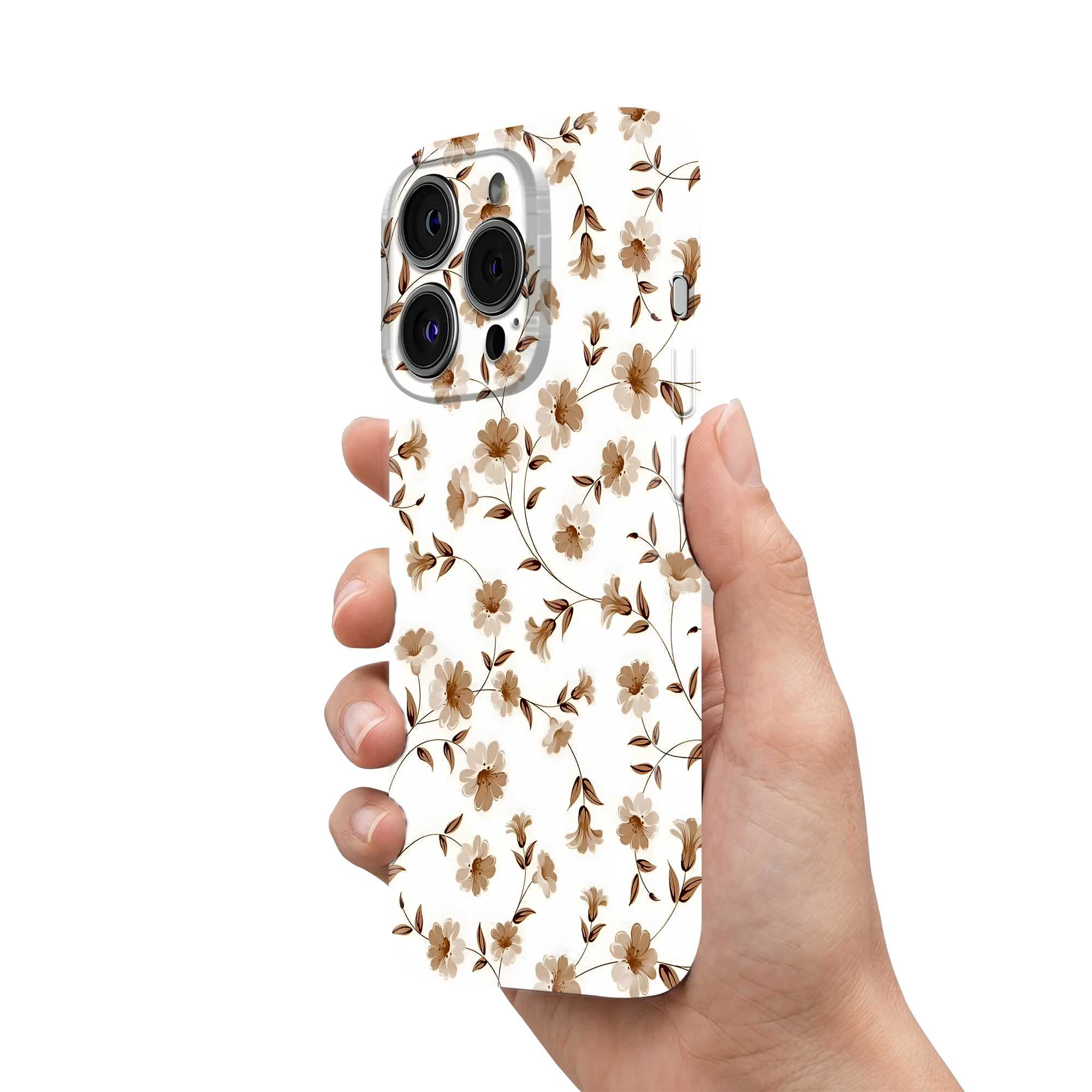 Sepia Vine Floral Glossy Hard Case