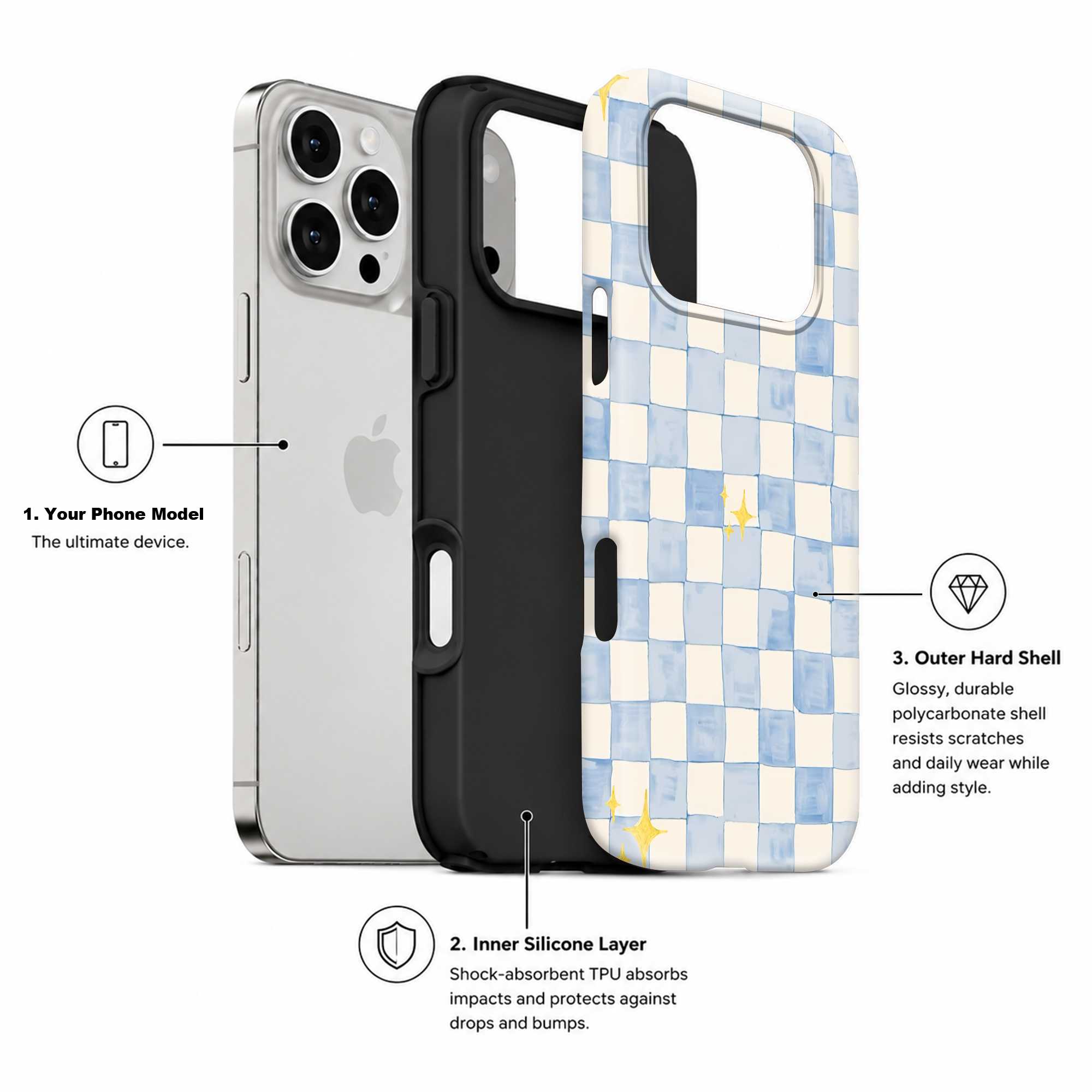 Sparkle Check Dual Guard Case