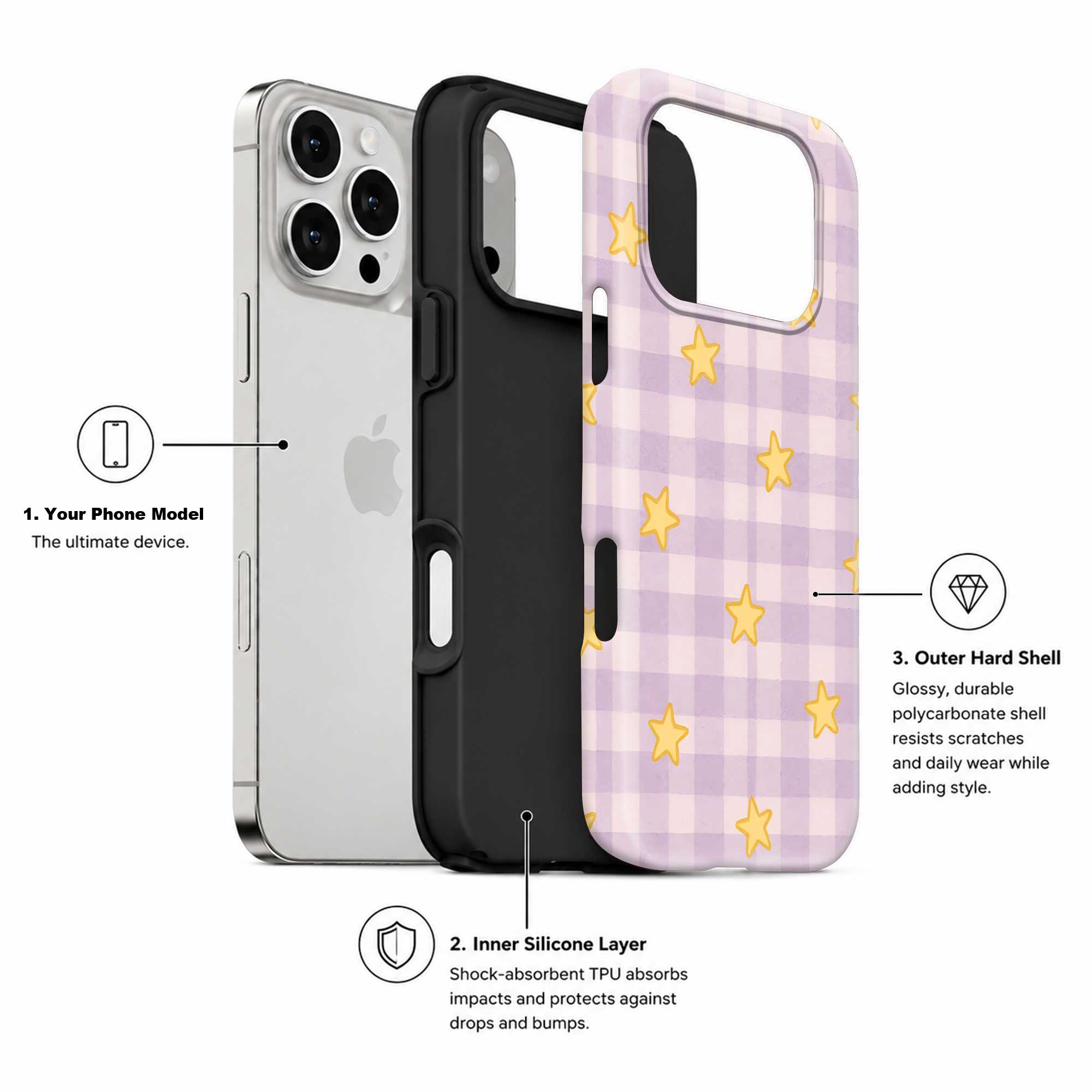 Star Gingham Dual Guard Case