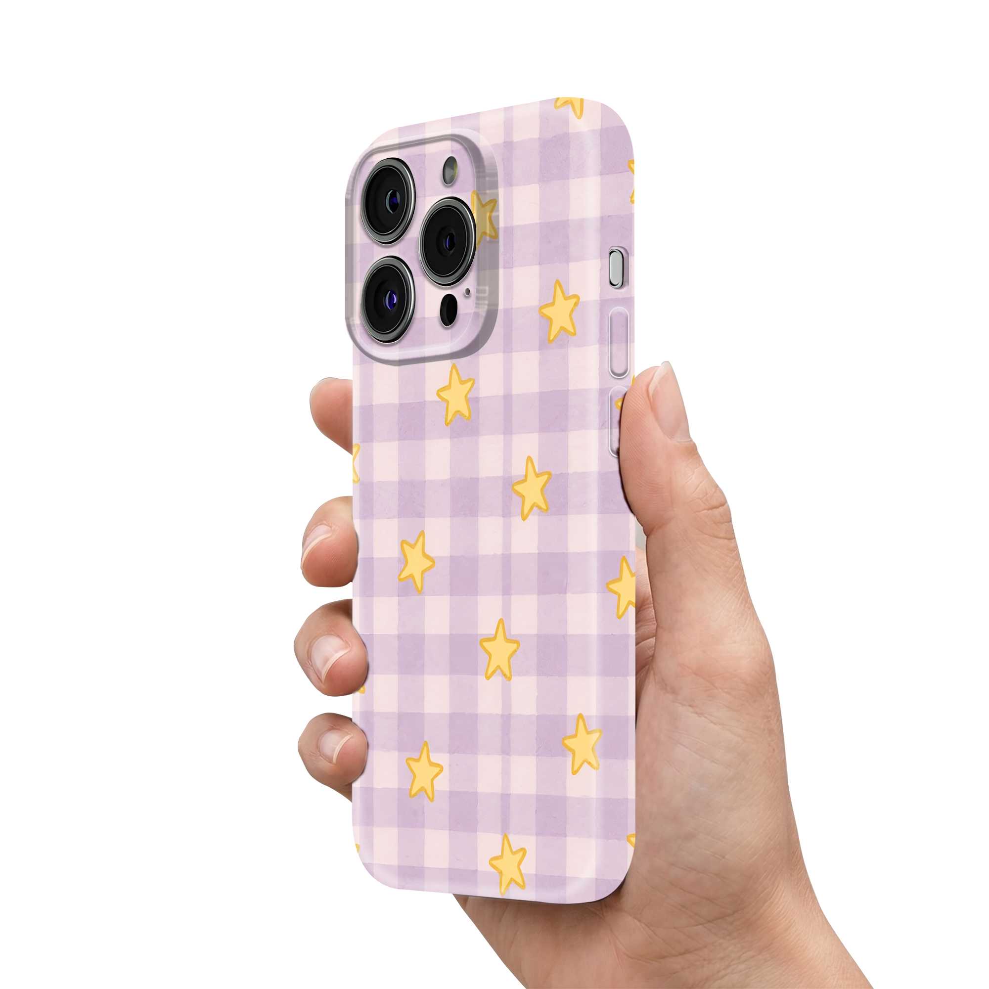 Star Gingham Glossy Hard Case