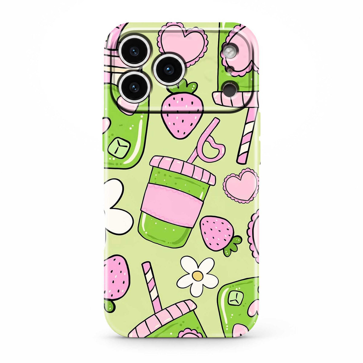 Strawberry Matcha Glossy Hard Case