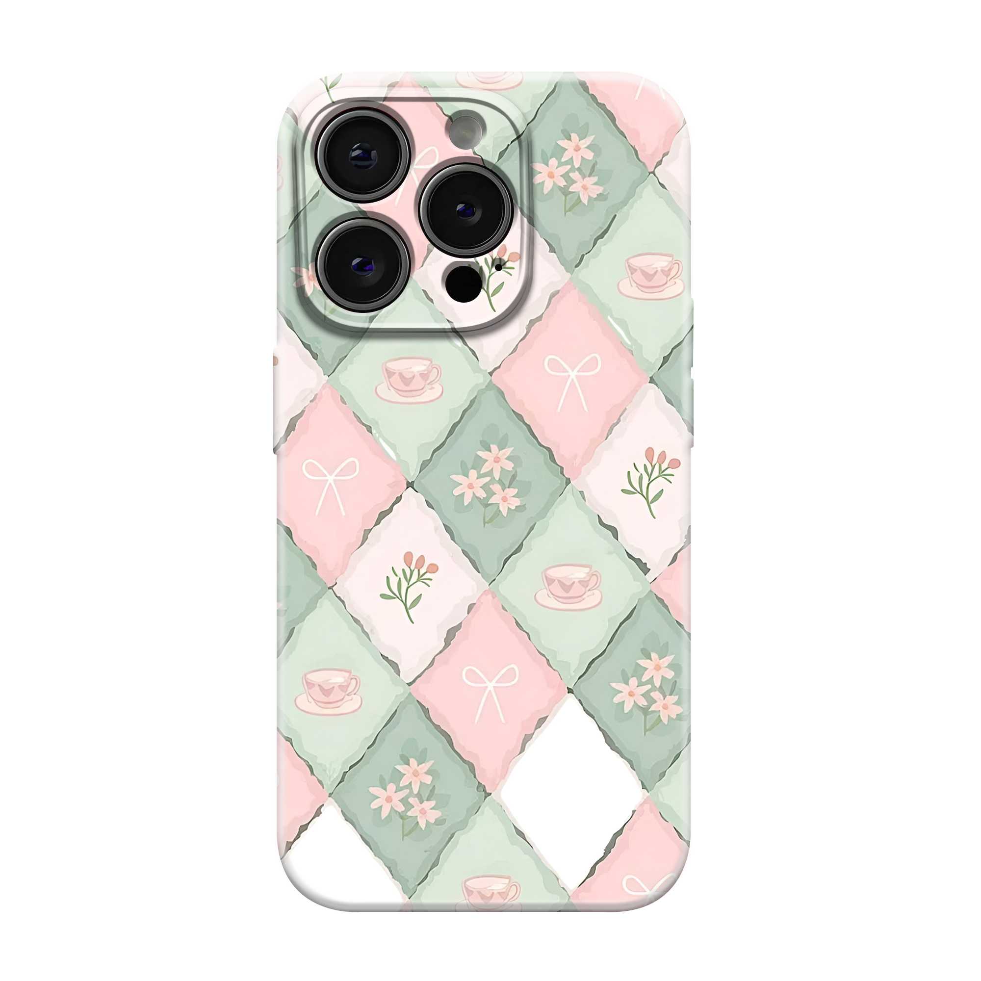 Tea Diamonds Pastel Glossy Hard Case