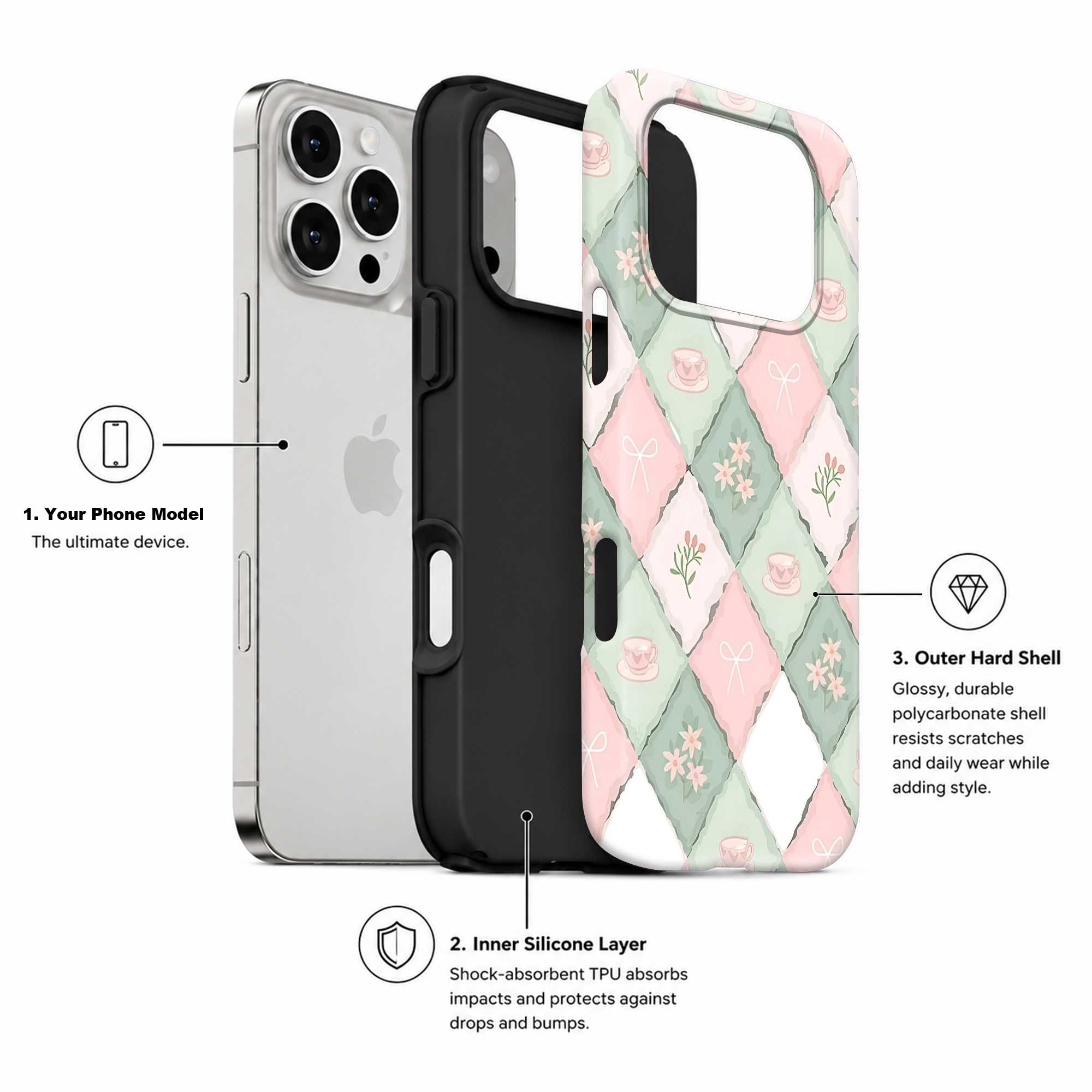 Tea Diamonds Pastel Dual Guard Case