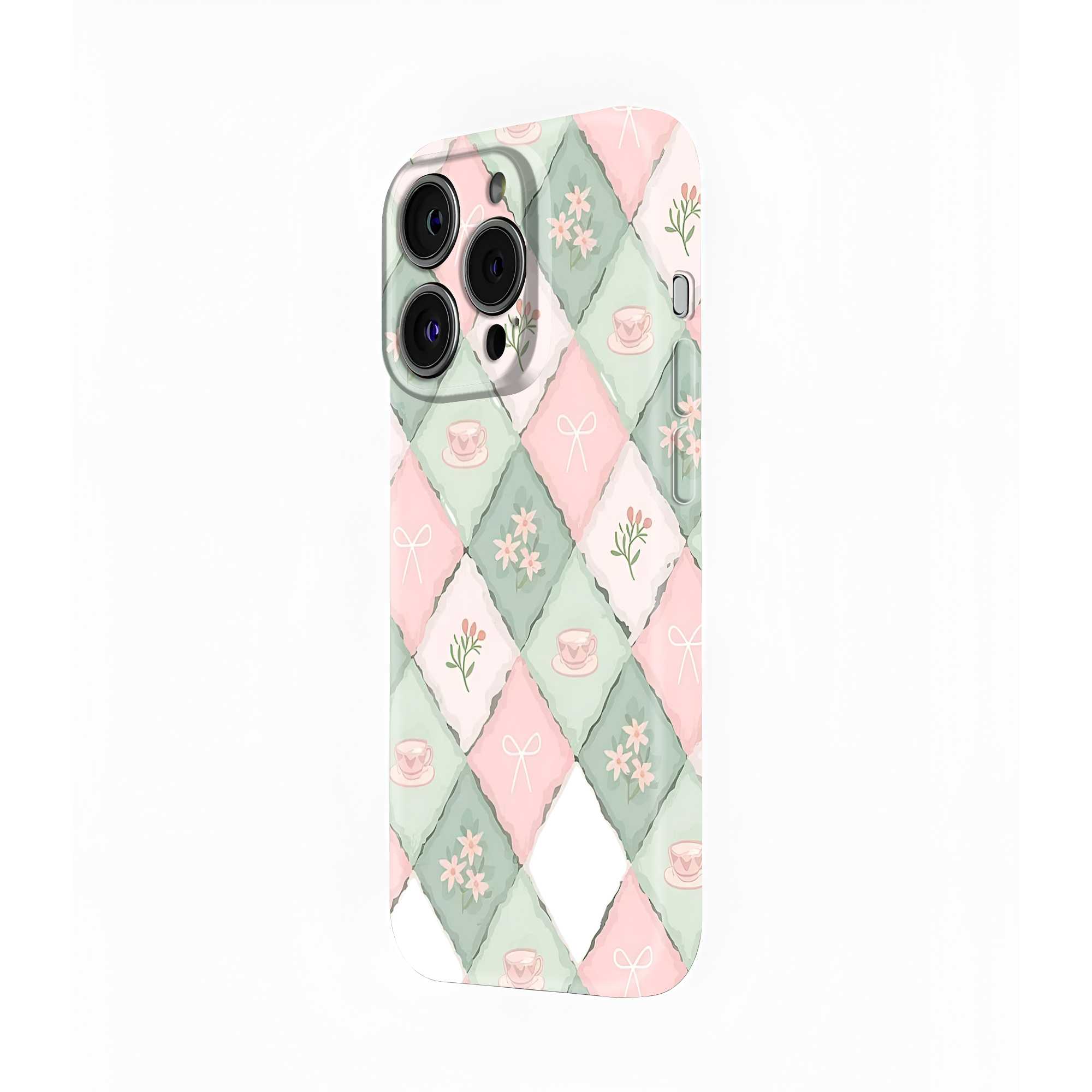 Tea Diamonds Pastel Glossy Hard Case