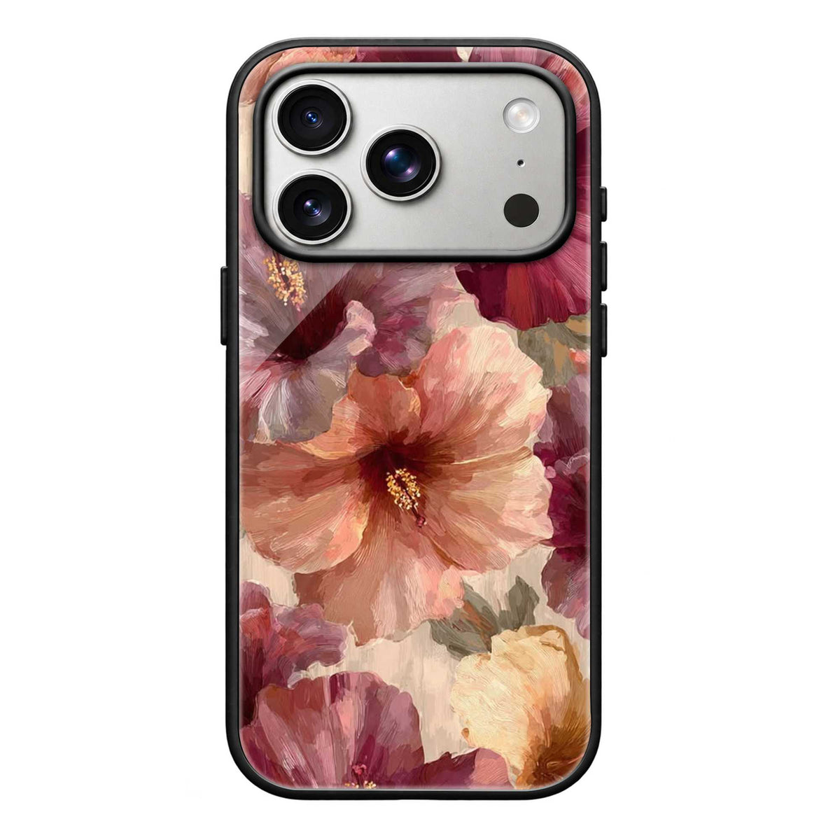 Velvet Hibiscus Glass Case