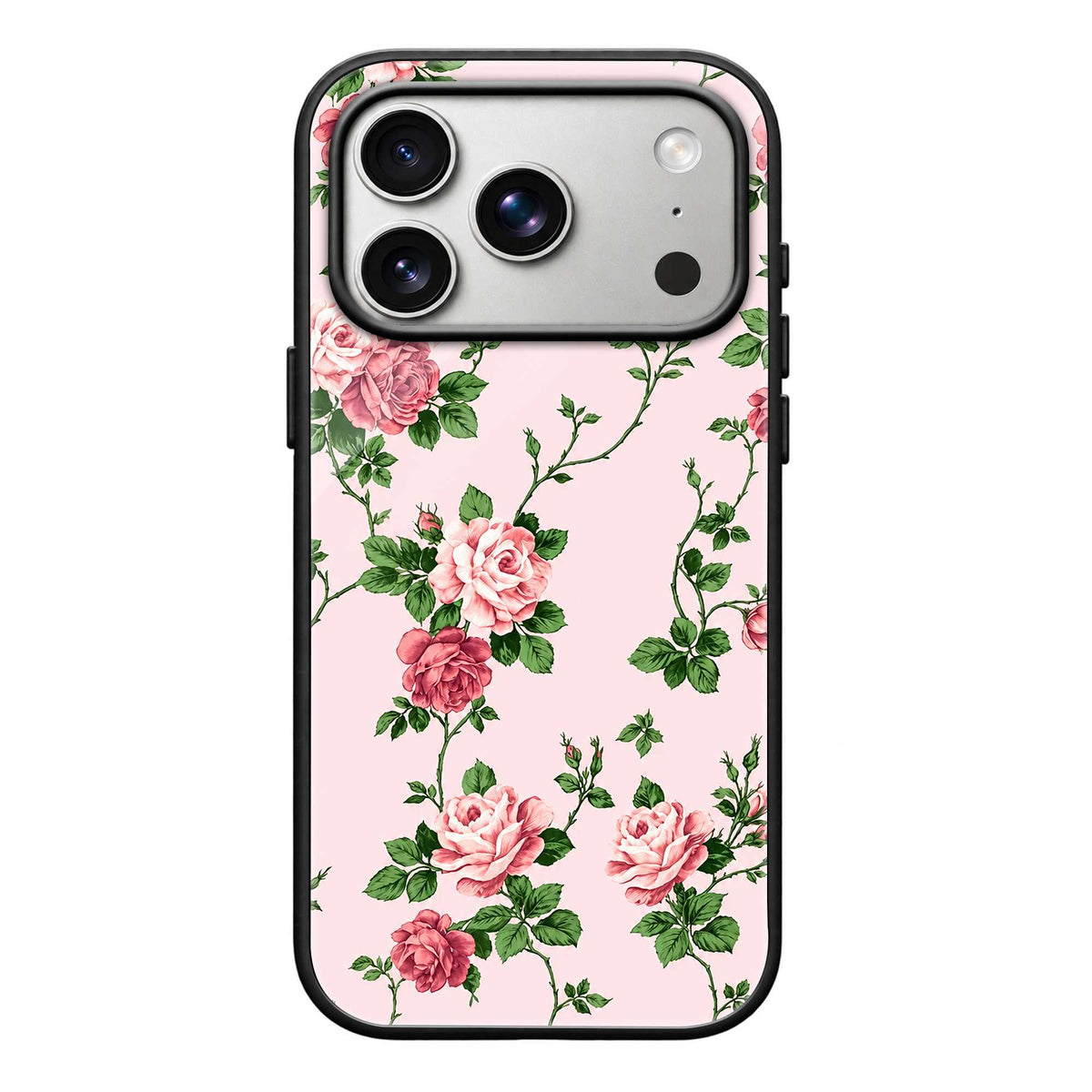 Vintage Bloom Roses Glass Case