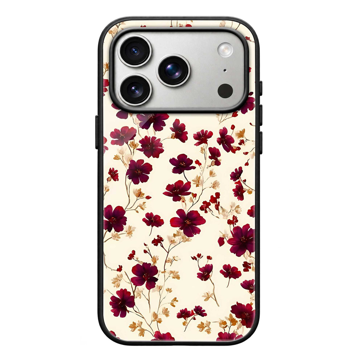 Wine Florals Glass Case