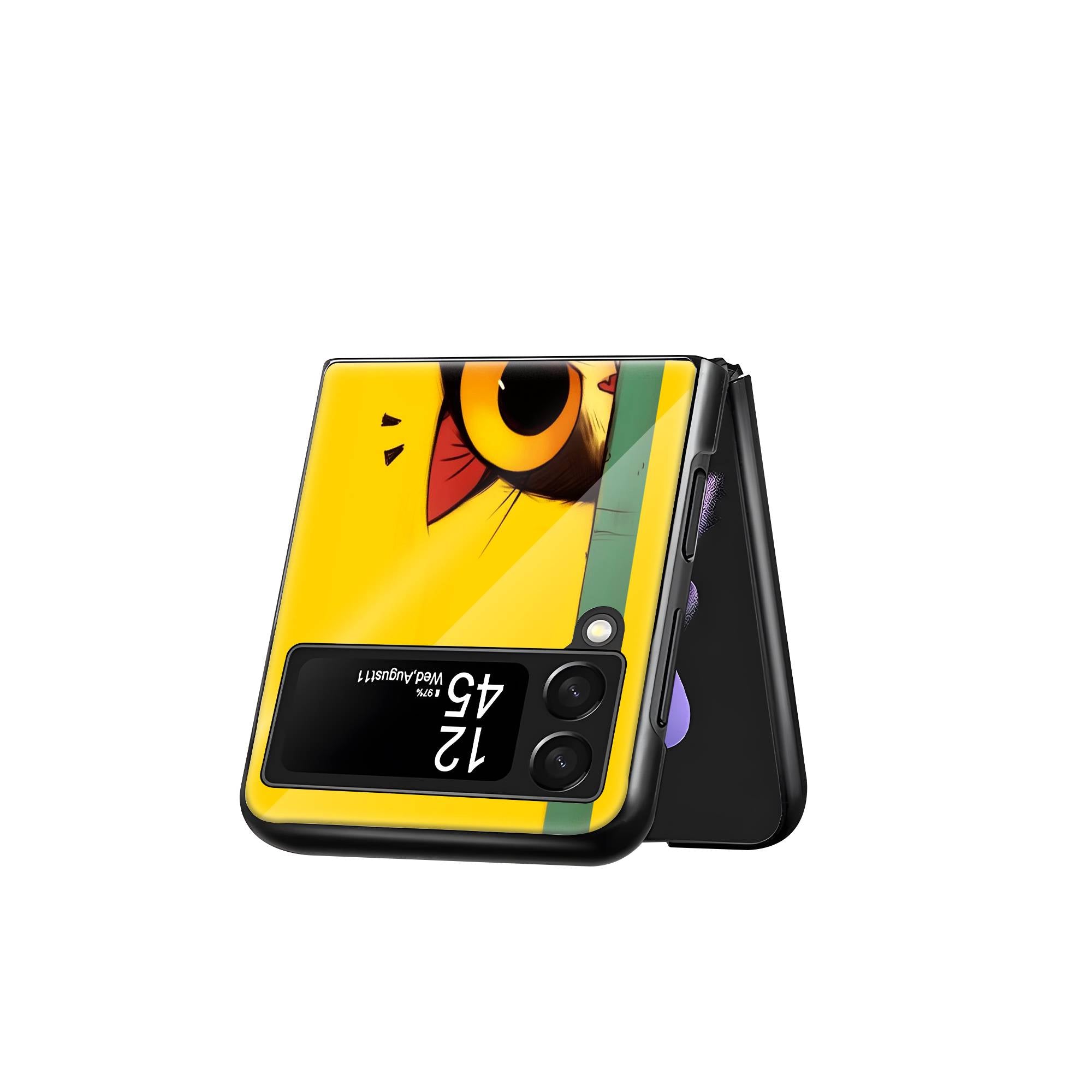 Innocent Cat Samsung Z Flip Glass Case image 2