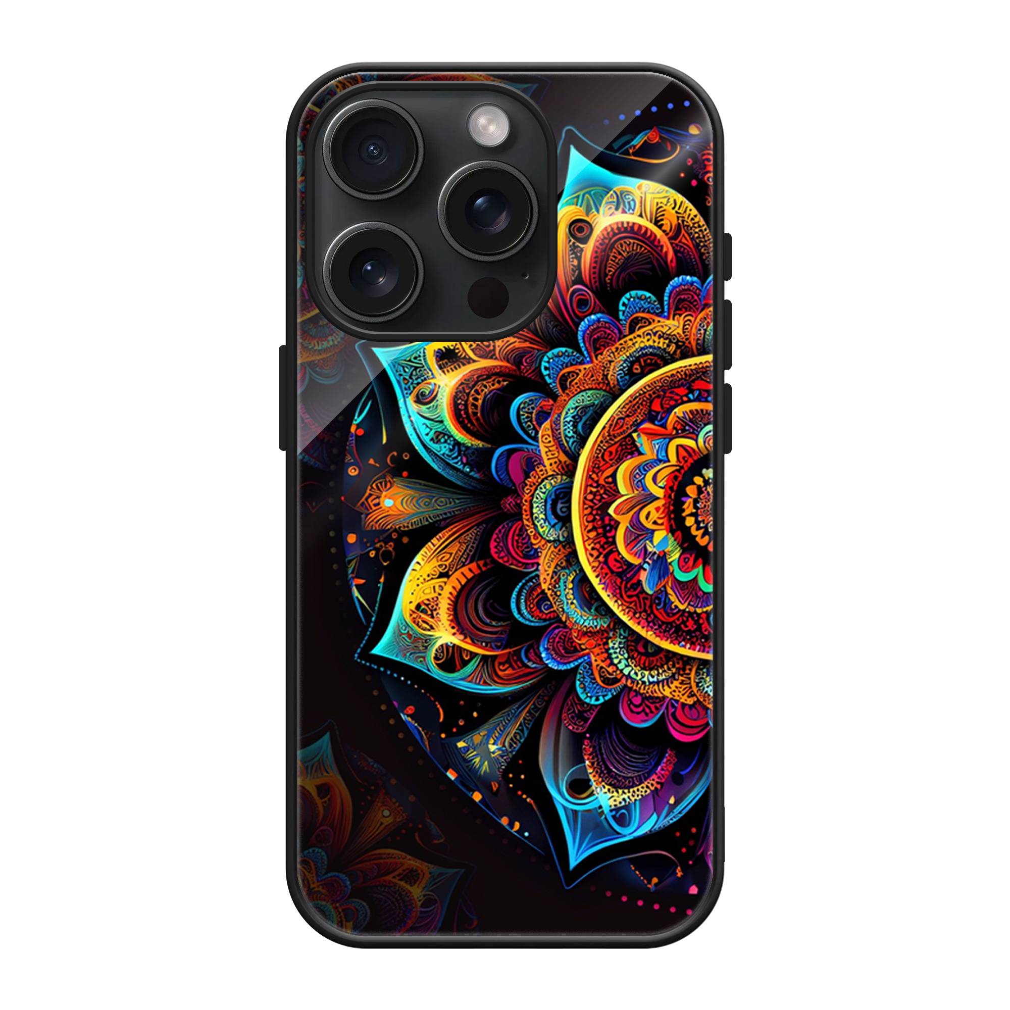 Colorful Mandala Pattern Glass Case image 0