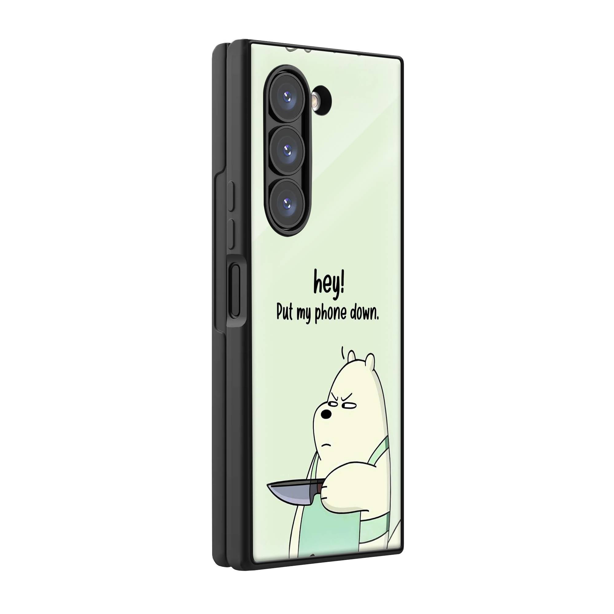 Hey Bear Samsung Z Fold Glass Case image 0