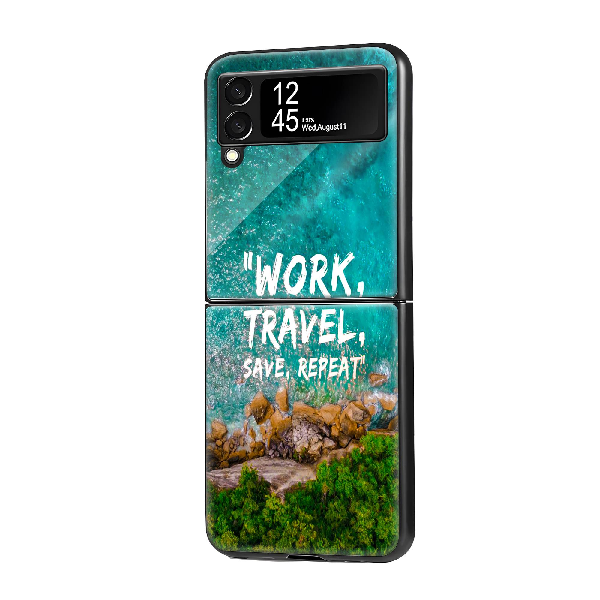 Work Travel Samsung Z Flip Glass Case image 0