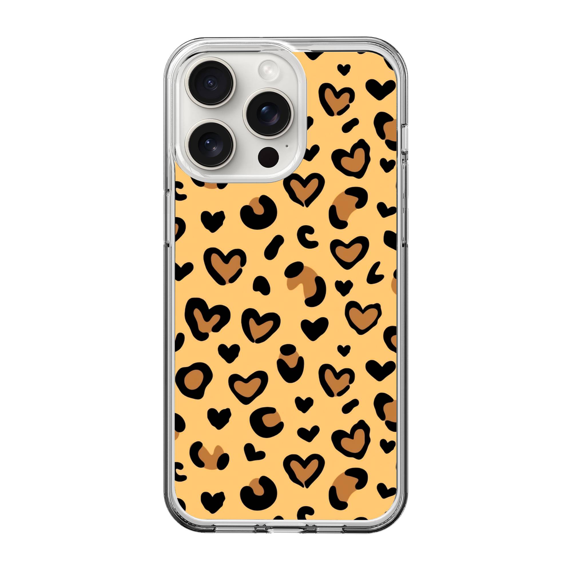 Leopard Hearts Clear Case image 0