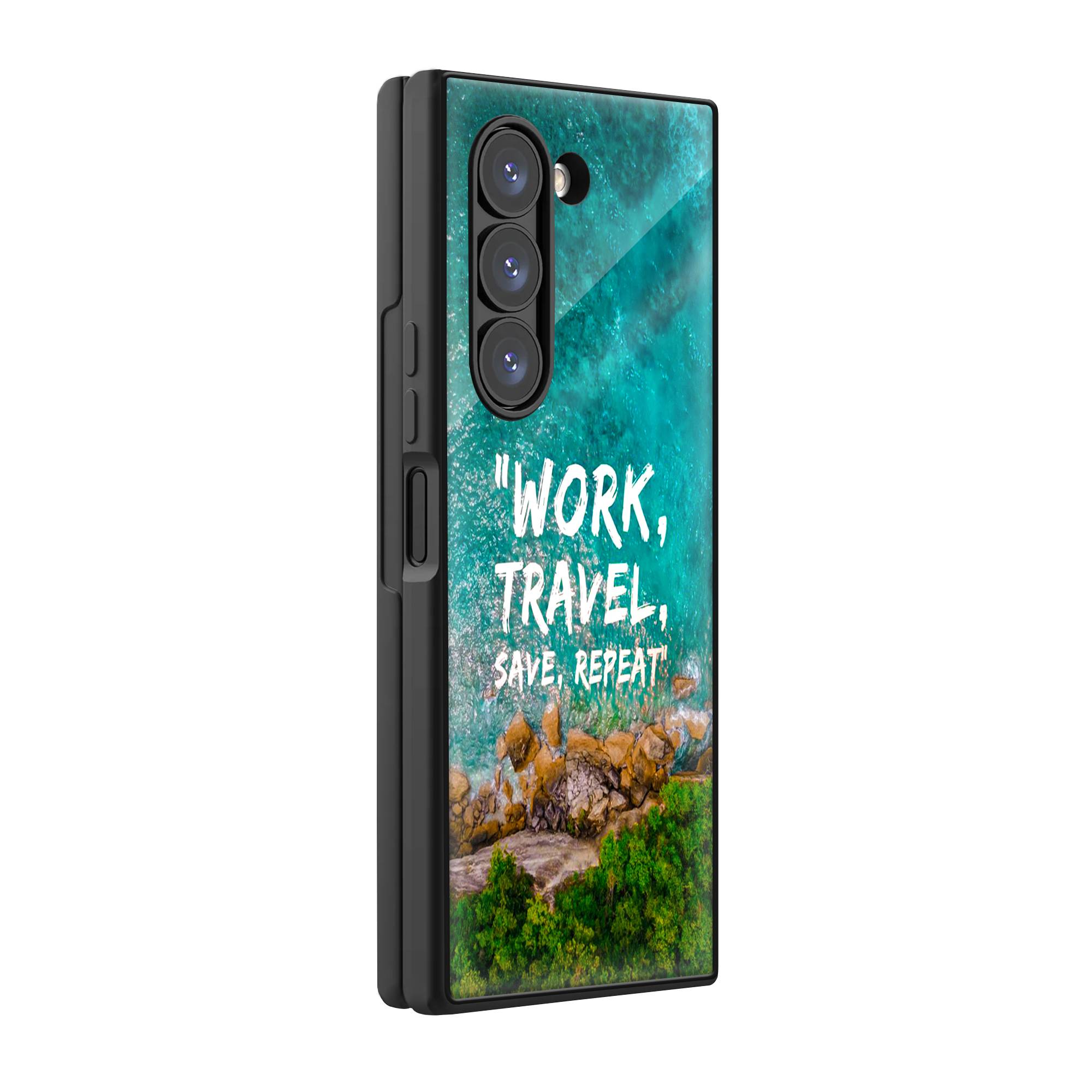 Work Travel Samsung Z Fold Glass Case image 0