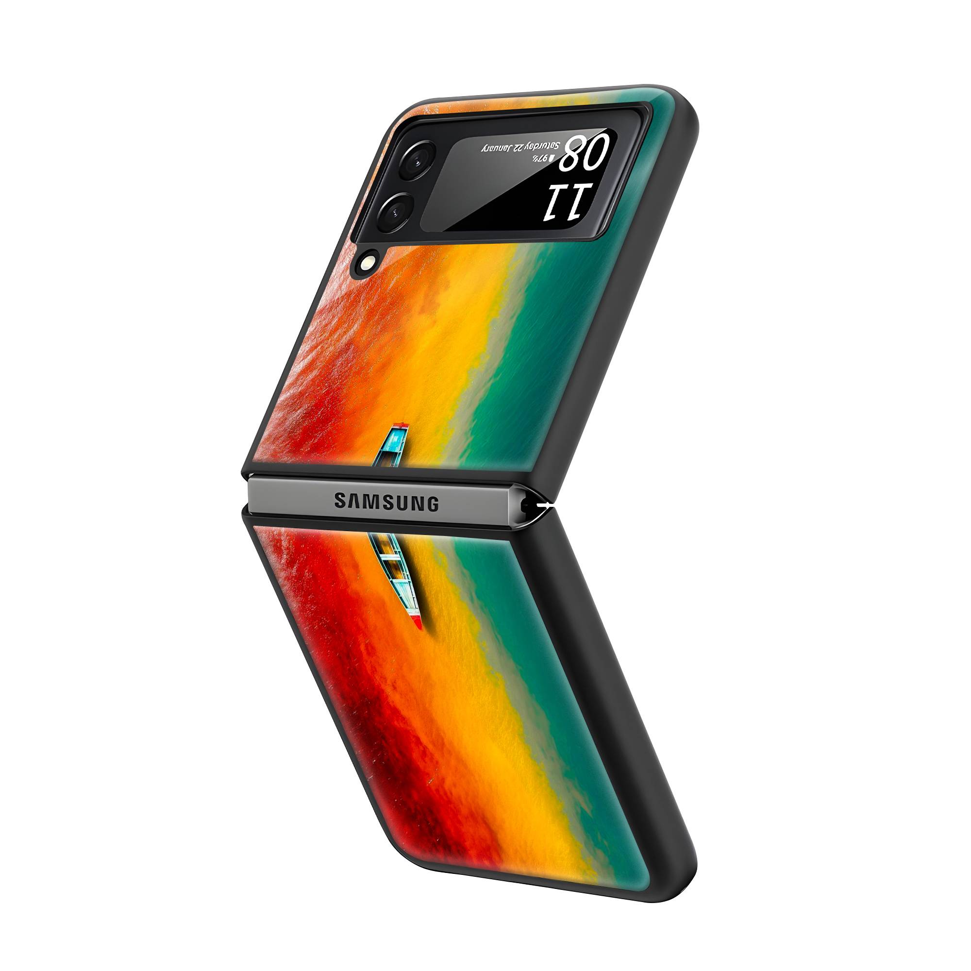 Rainbow Beach Samsung Z Flip Glass Case image 1