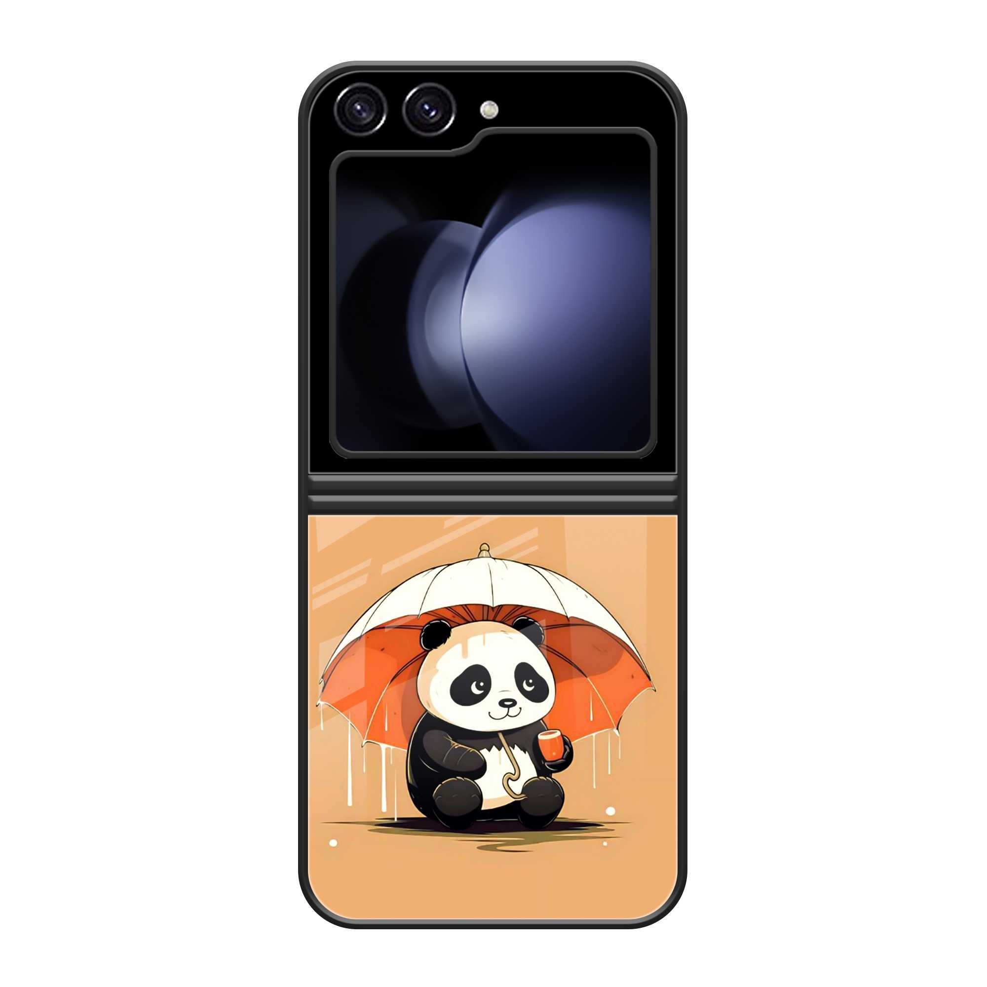 Sweet Panda Samsung Z Flip 5 Glass Case image 0
