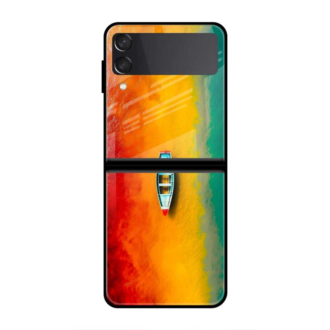Rainbow Beach Samsung Z Flip 3 Glass Case image 0