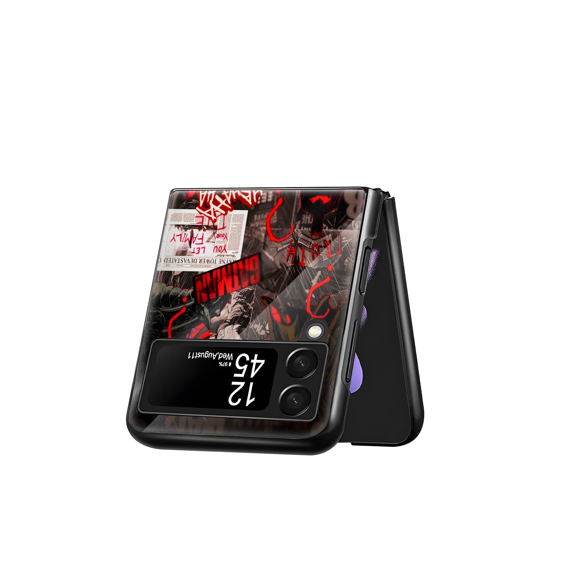 Batman Artwork Samsung Z Flip Glass Case image 2