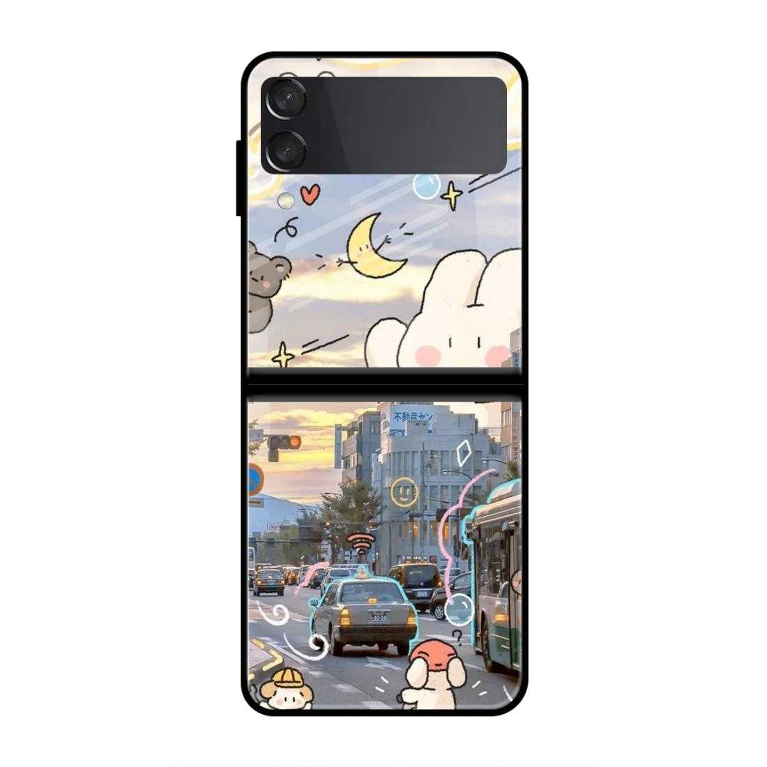 Kawaii City Samsung Z Flip 3 Glass Case image 0