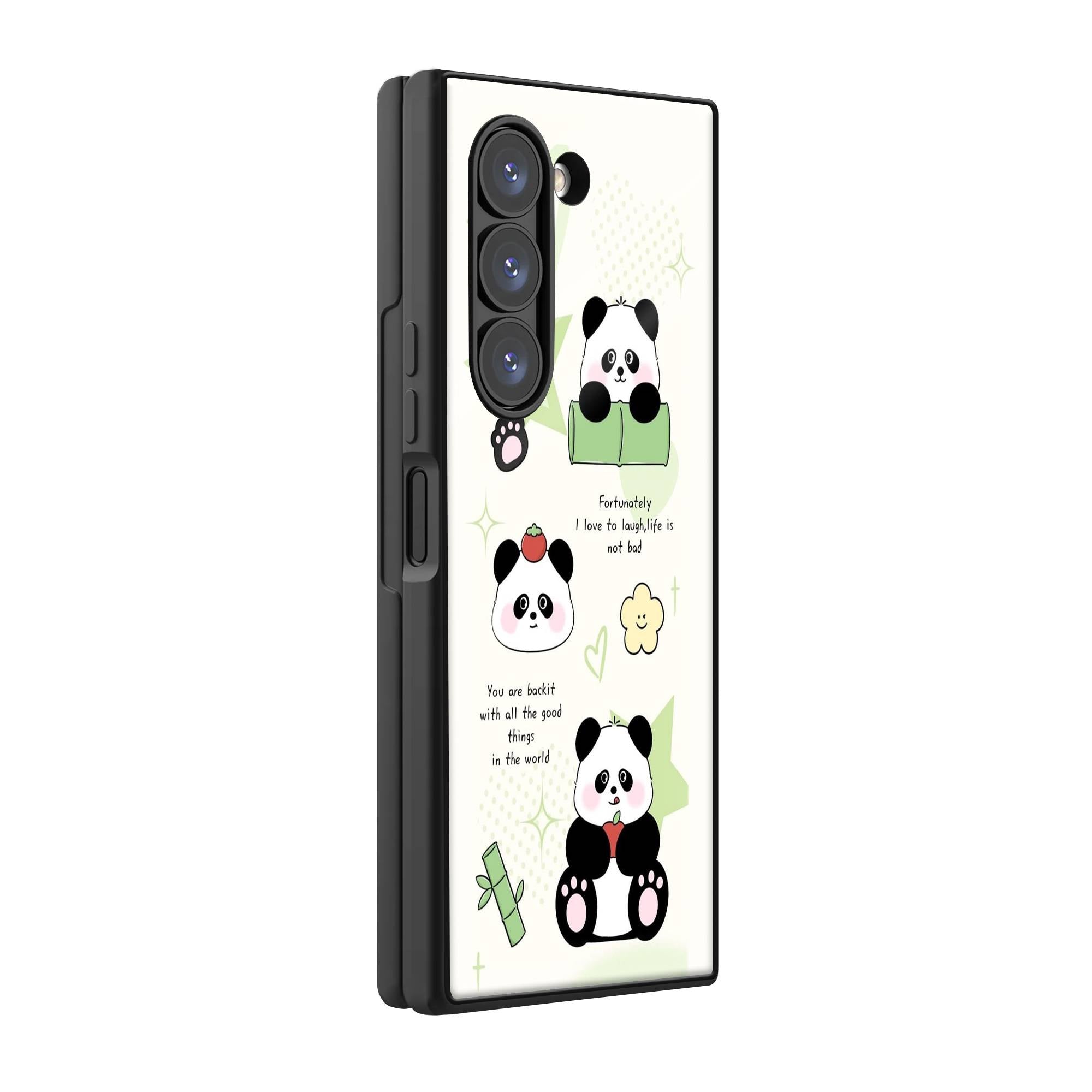 Panda Love Samsung Z Fold Glass Case image 0