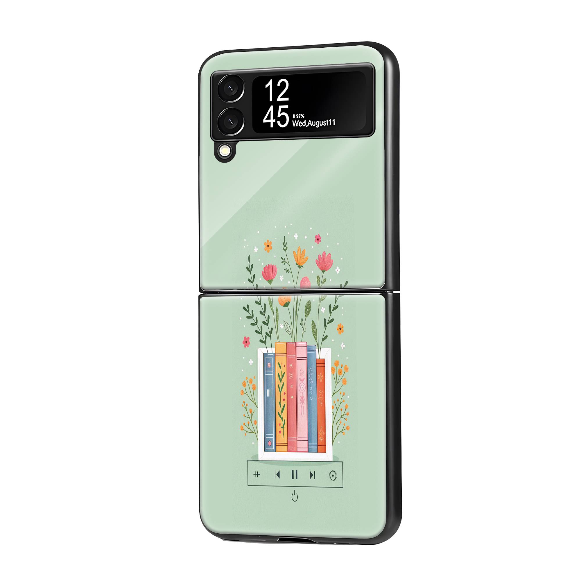 Floral Reads Samsung Z Flip Glass Case image 0