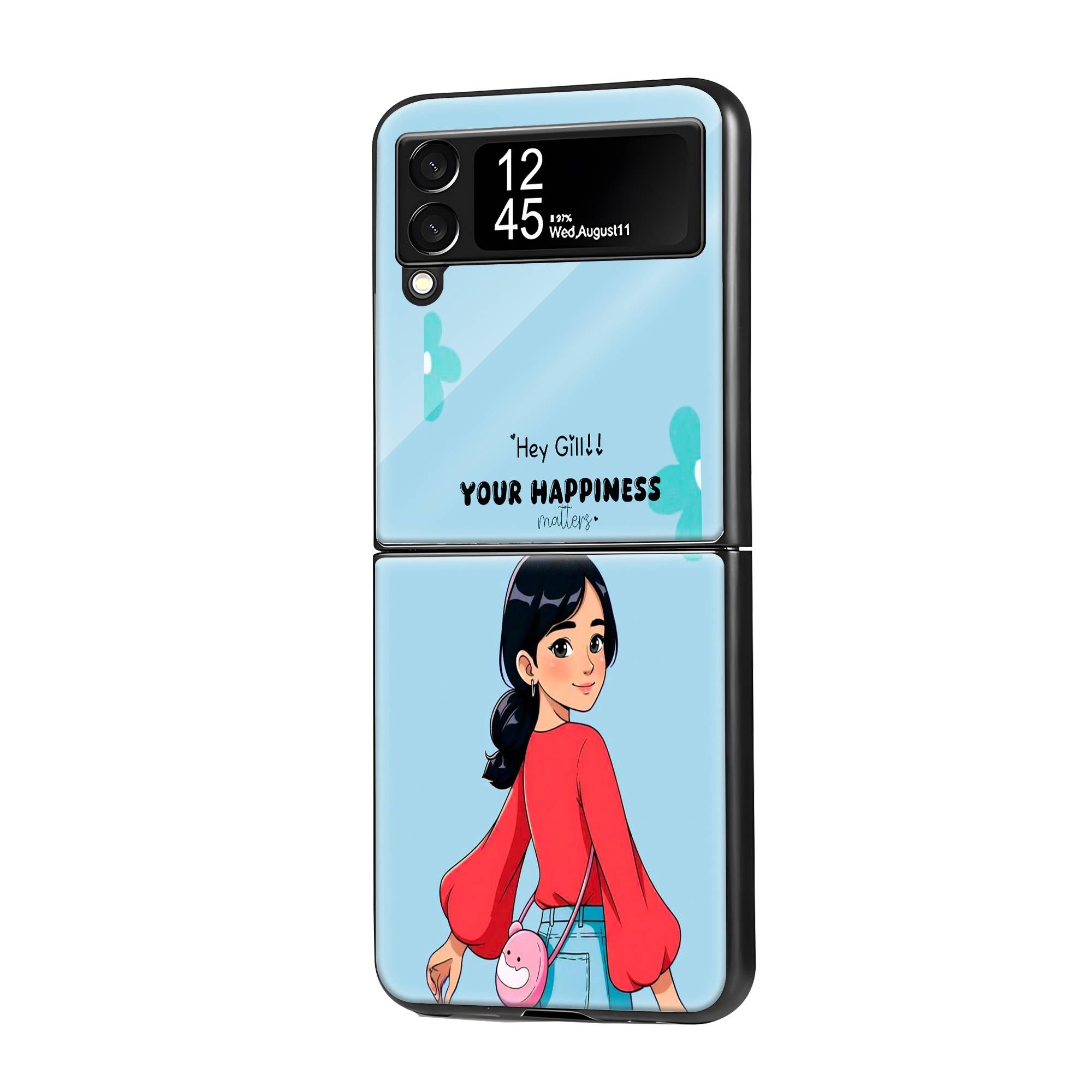 Your Happiness Samsung Z Flip Glass Case image 0