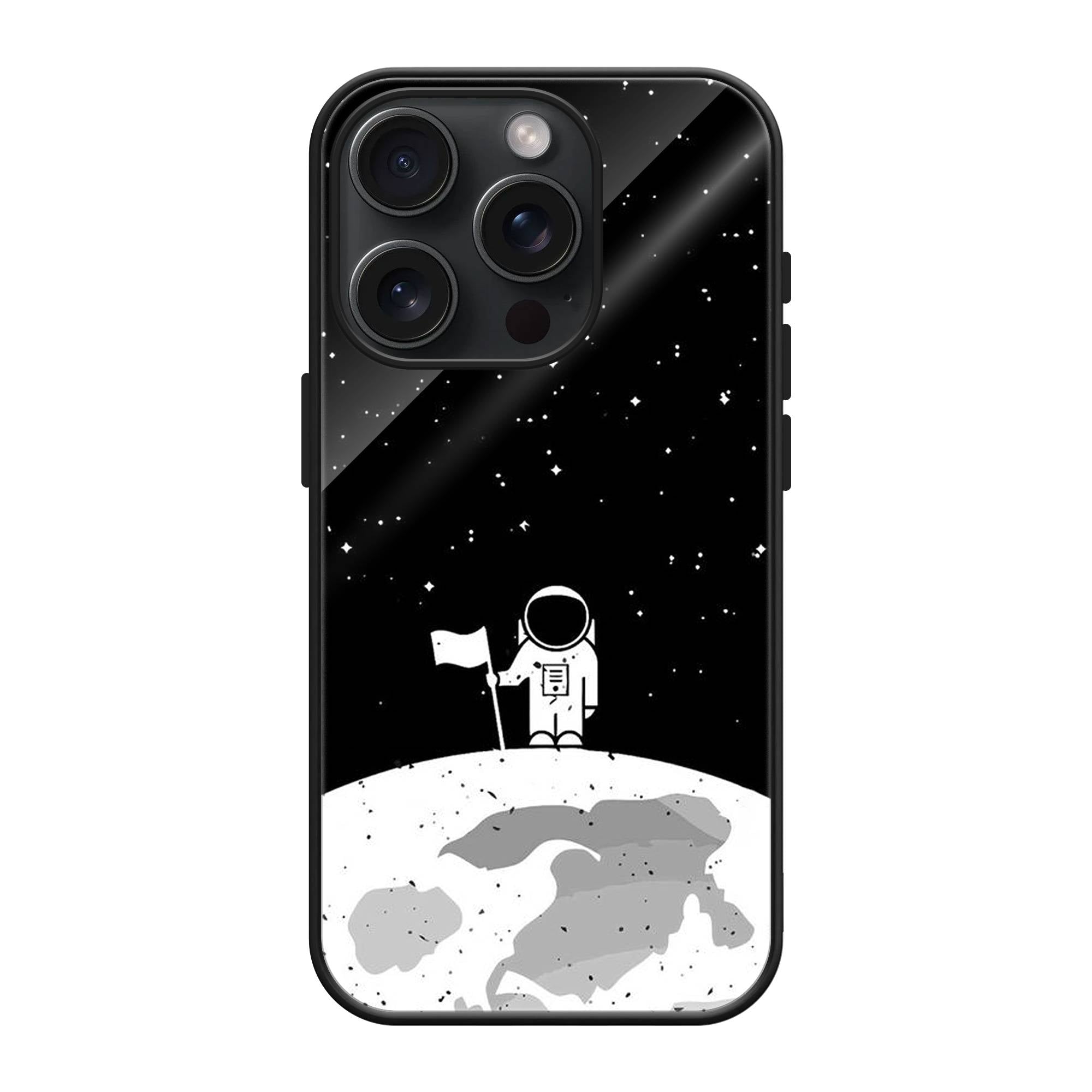 Astronaut on Moon Glass Case image 0