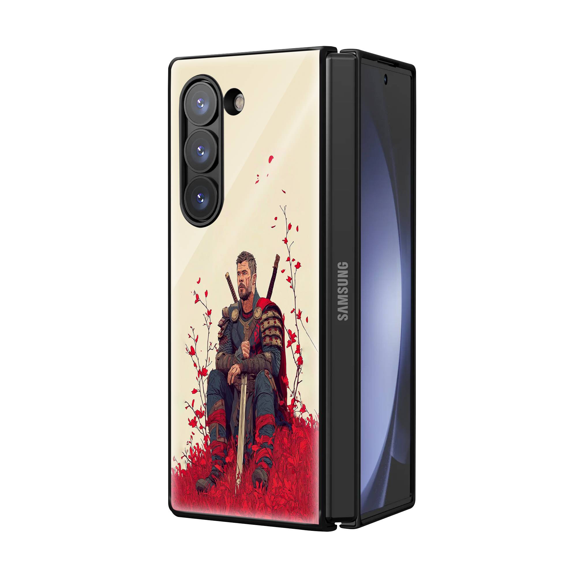 Samurai Thor Samsung Z Fold Glass Case image 1