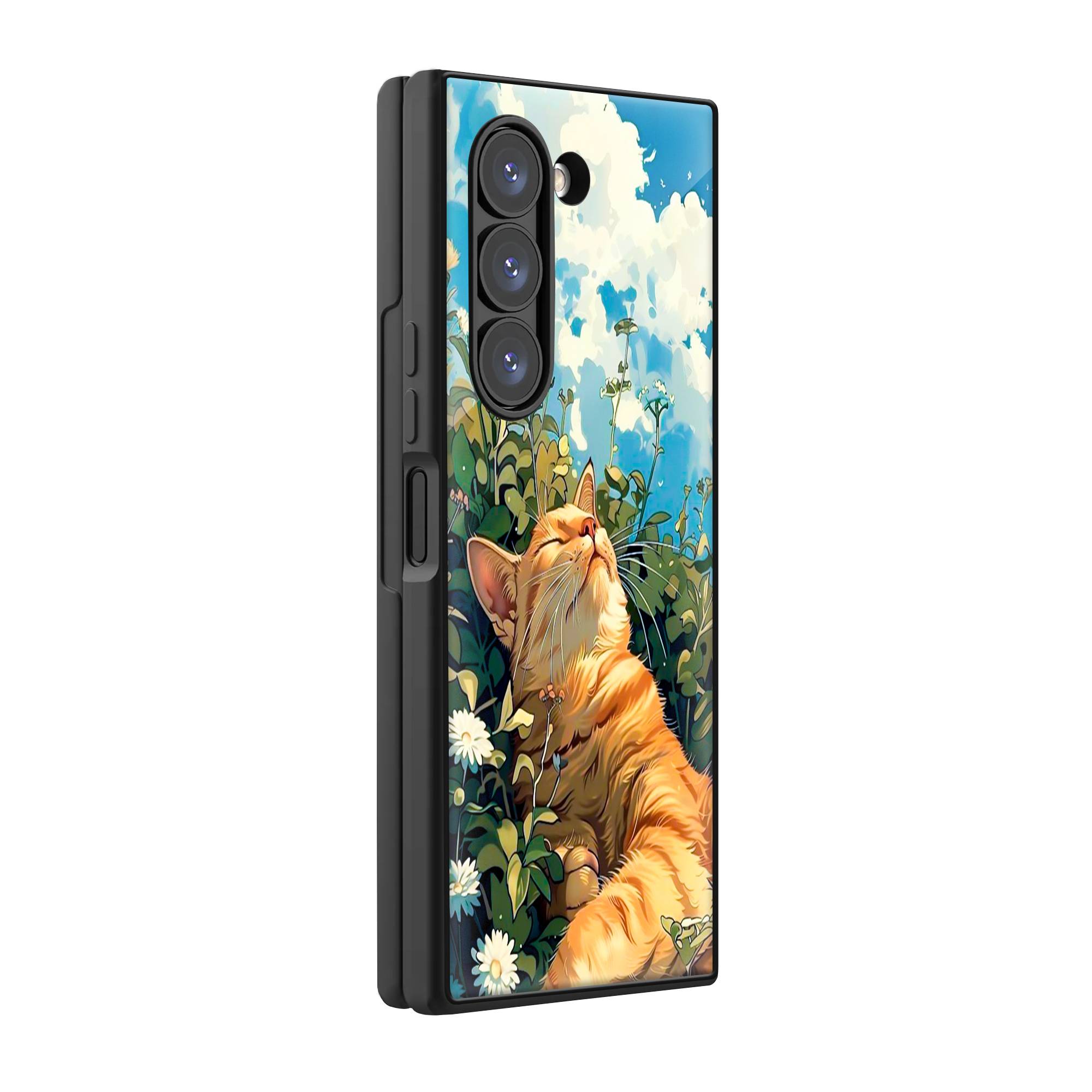 Garfield Sleeping Samsung Z Fold Glass Case image 0