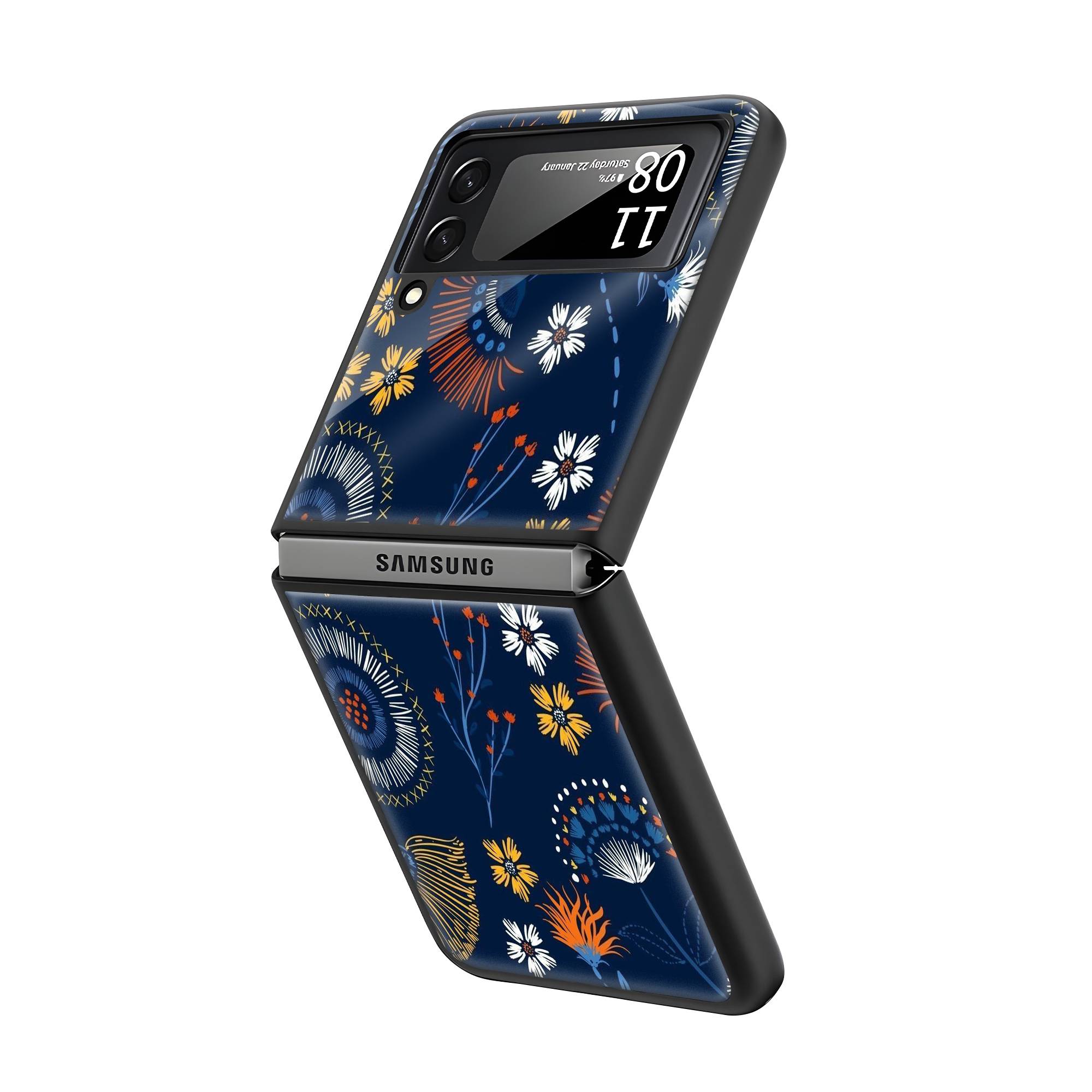 Bohemian Bloom Samsung Z Flip Glass Case image 1