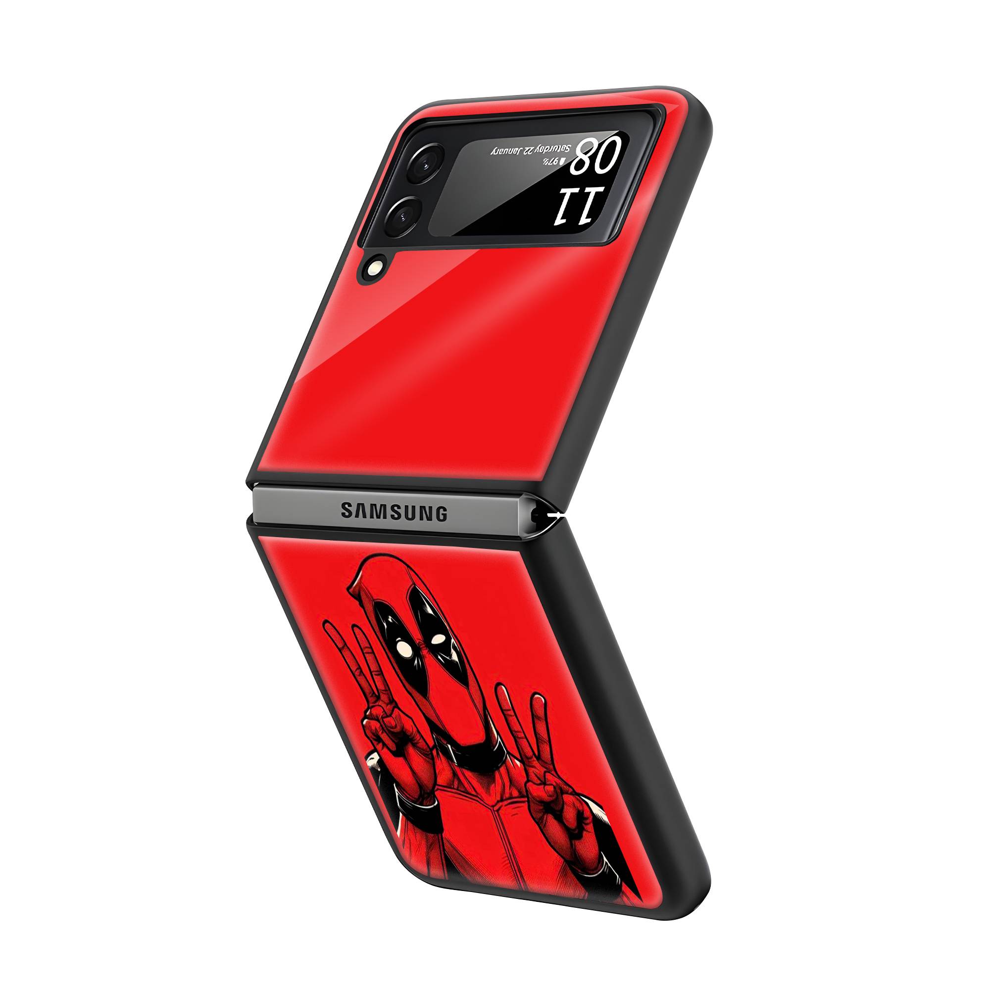 Deadpool Samsung Z Flip Glass Case image 1