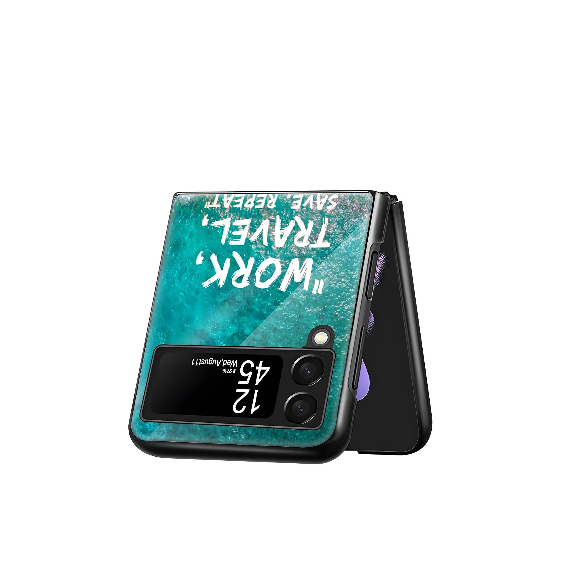 Work Travel Samsung Z Flip Glass Case image 2