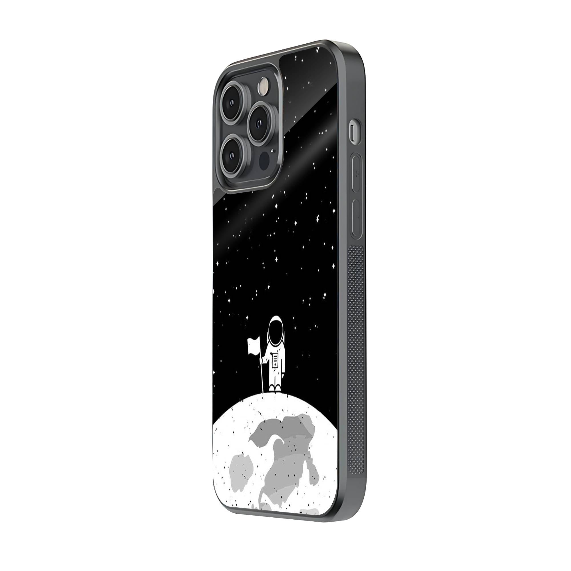 Astronaut on Moon Glass Case image 1