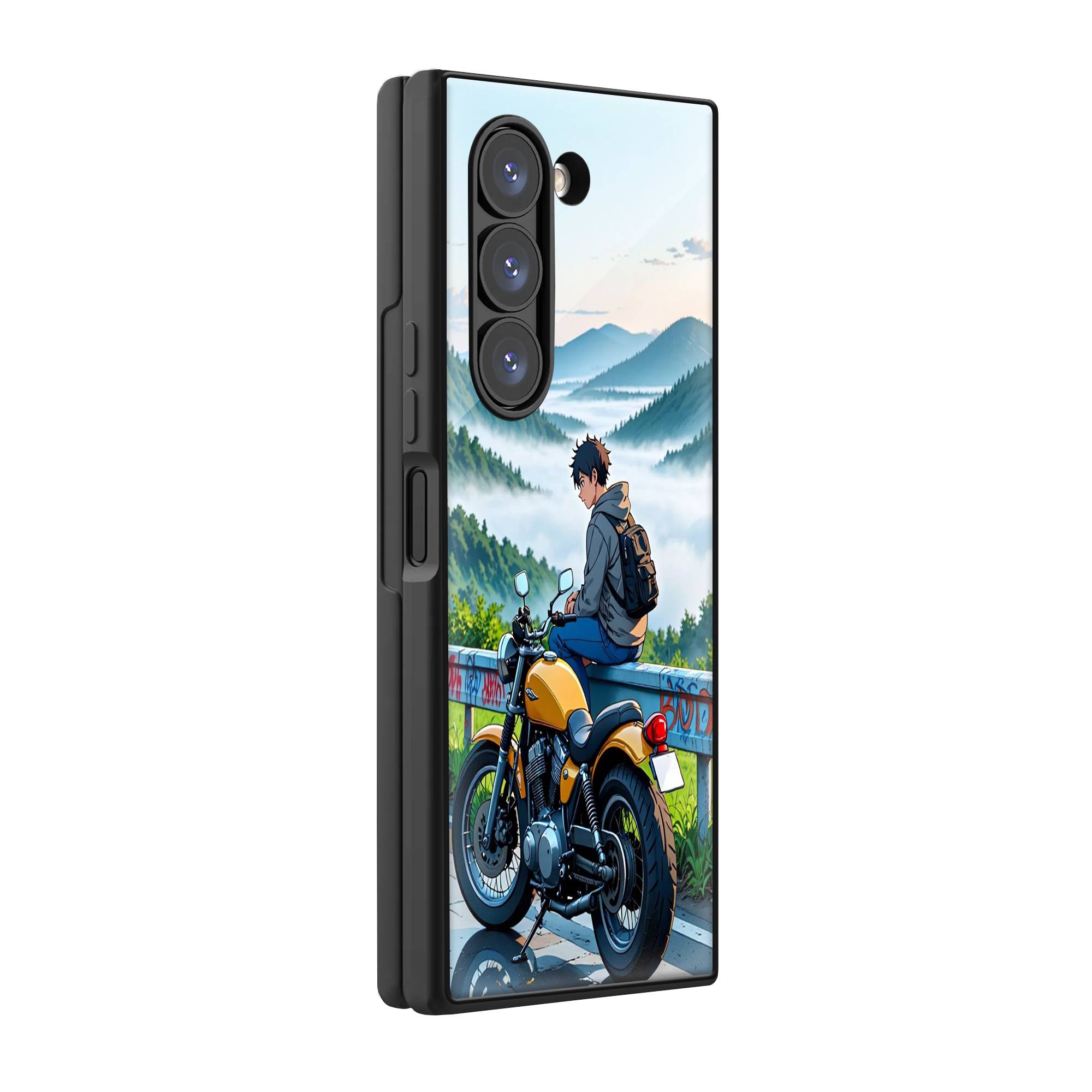 Anime Road Trip Samsung Z Fold Glass Case image 0
