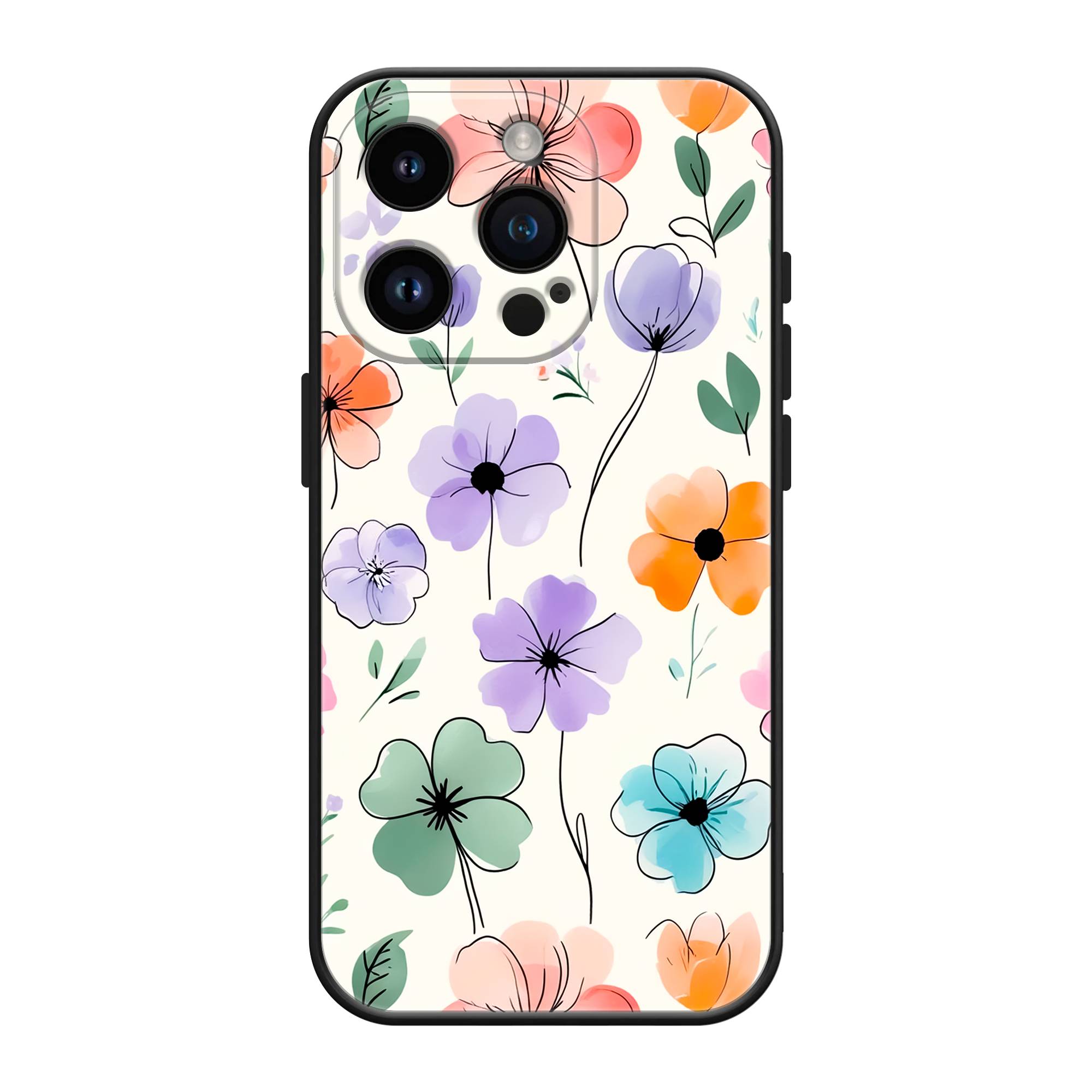 Watercolor Florals Silicone Case image 0