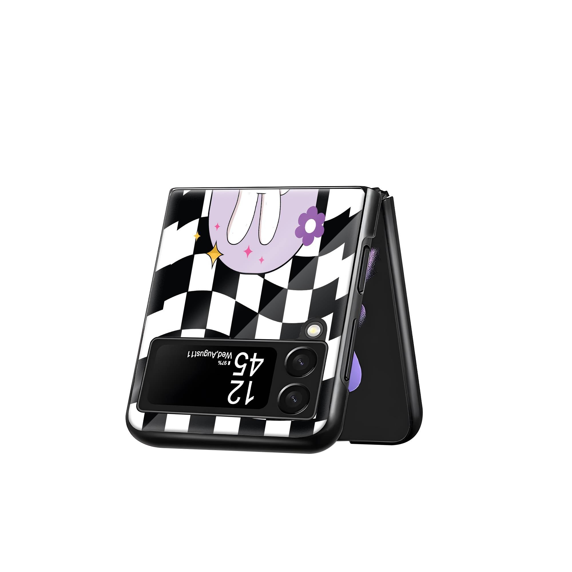 Checkerboard Samsung Z Flip Glass Case image 2