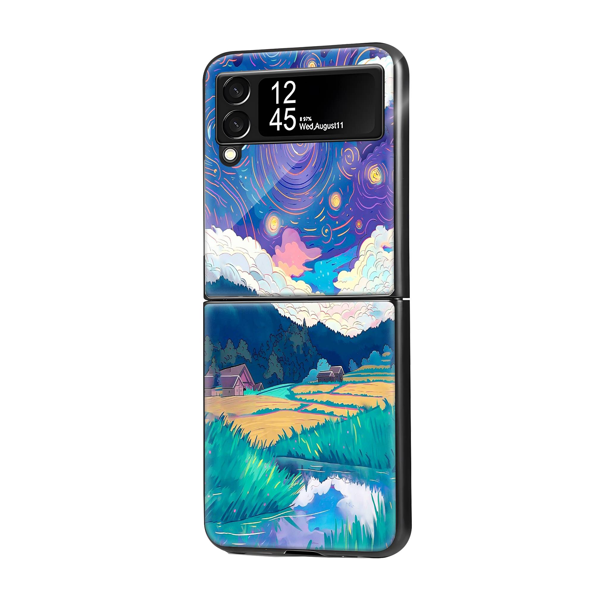 Starry Night Samsung Z Flip Glass Case image 0