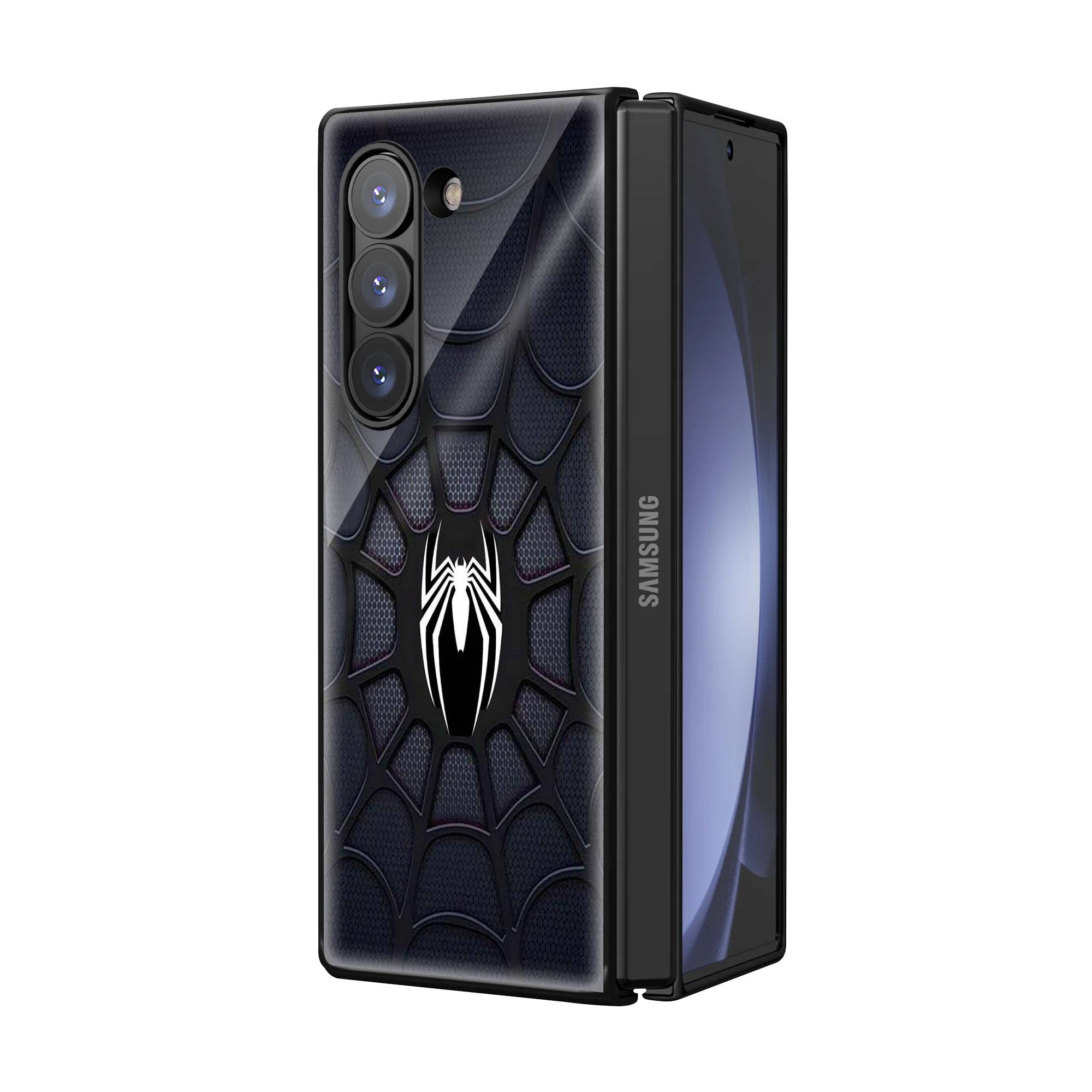 Black Spider-Man Samsung Z Fold Glass Case image 1