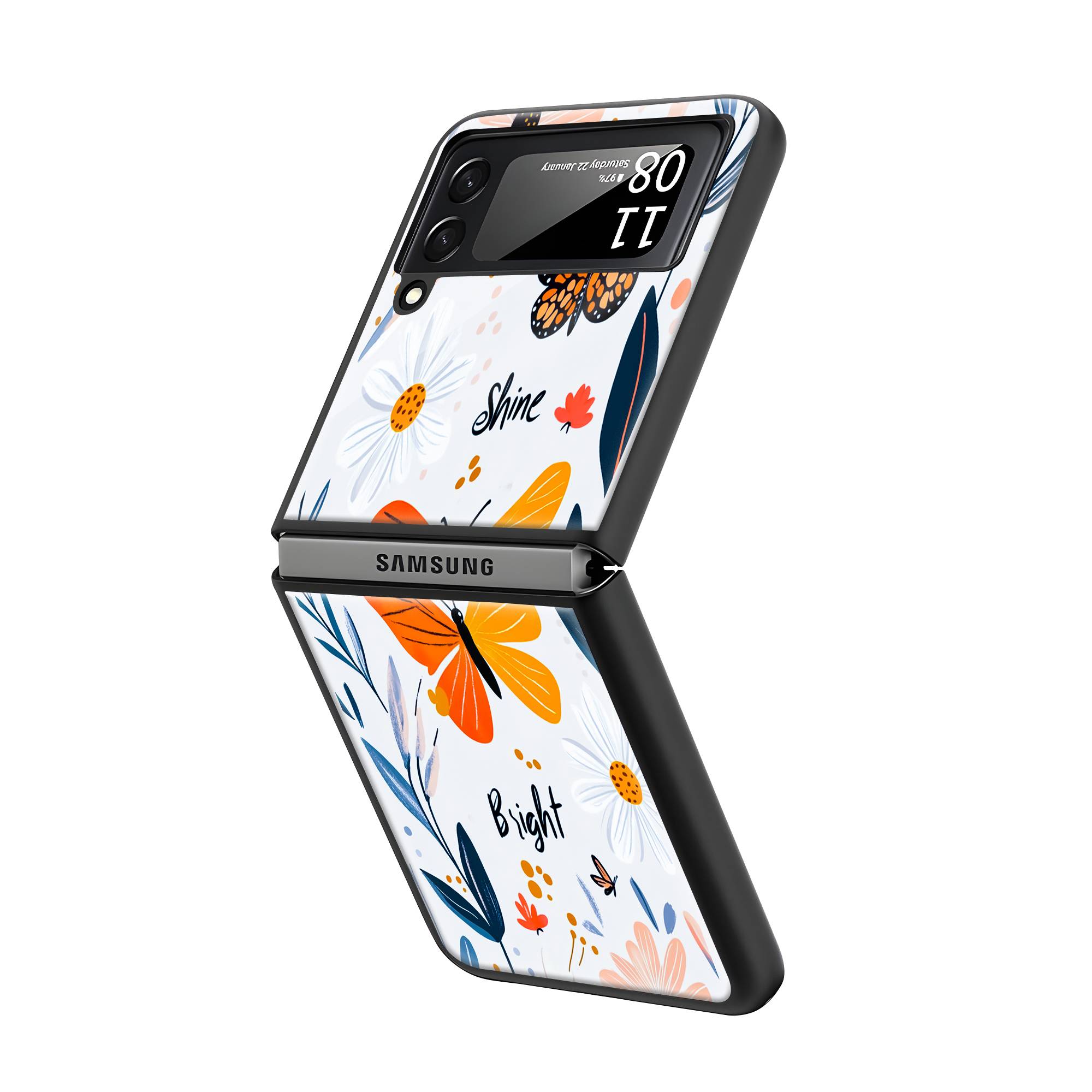 Butterfly Bliss Samsung Z Flip Glass Case image 1